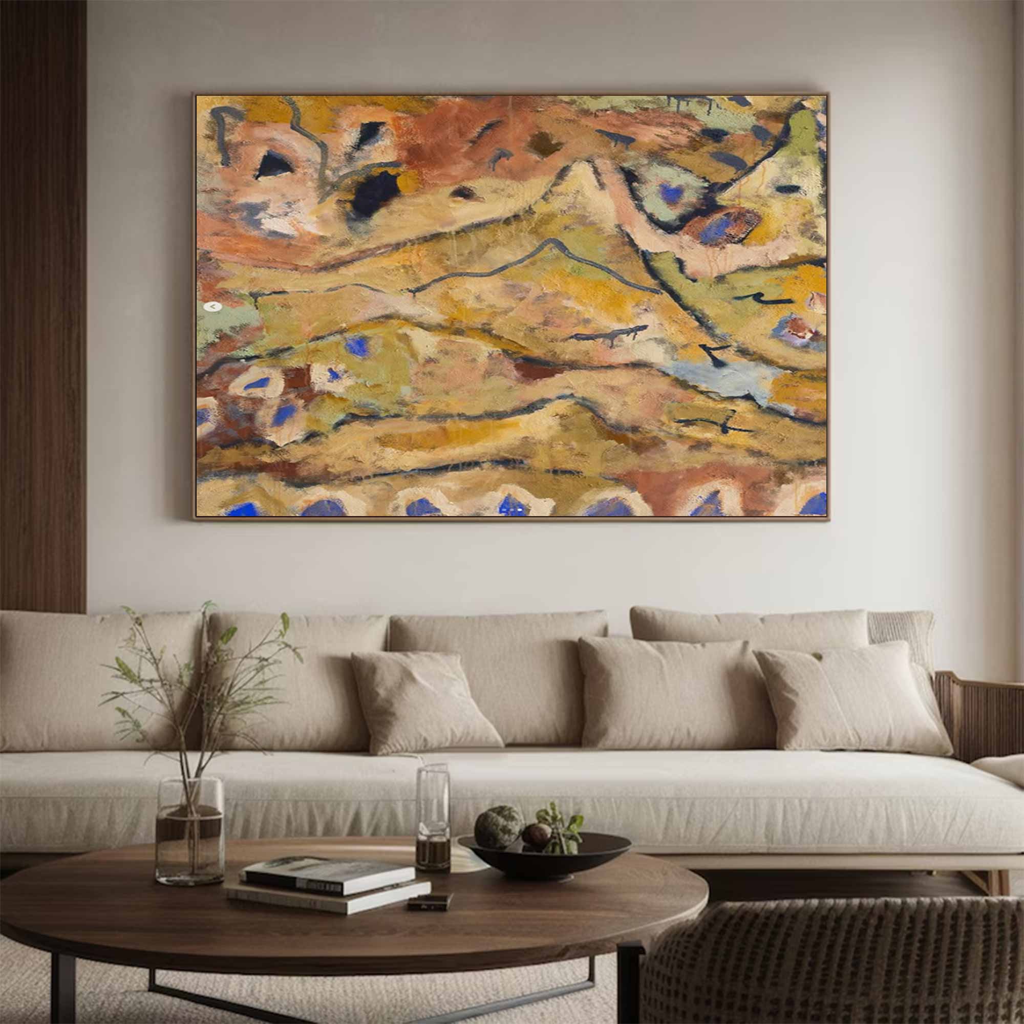Earth-toned floral paintings brown pop abstract art brown graffiti art