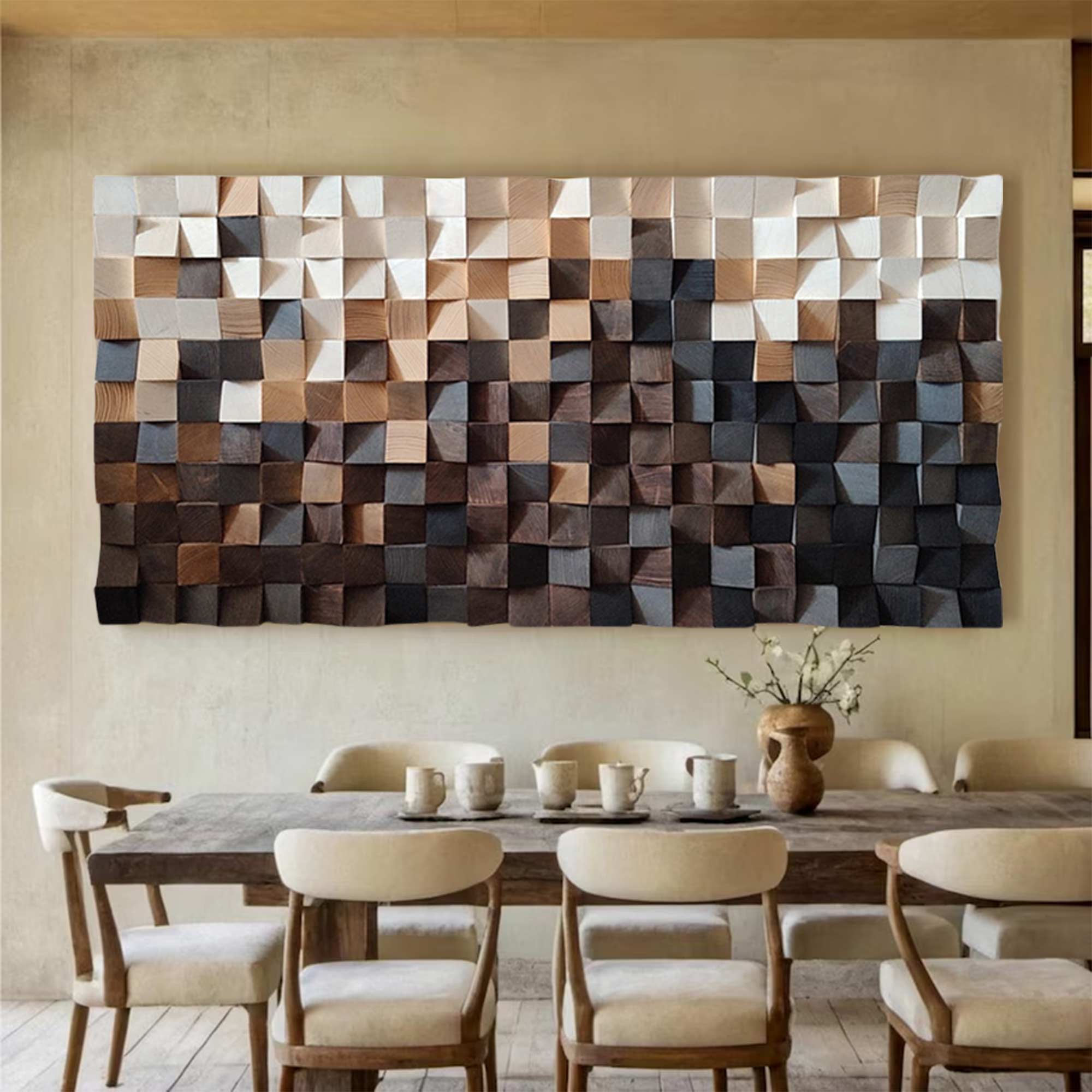 wood texture wall decor Geometric Wood Art: Textured Wall Sculpture