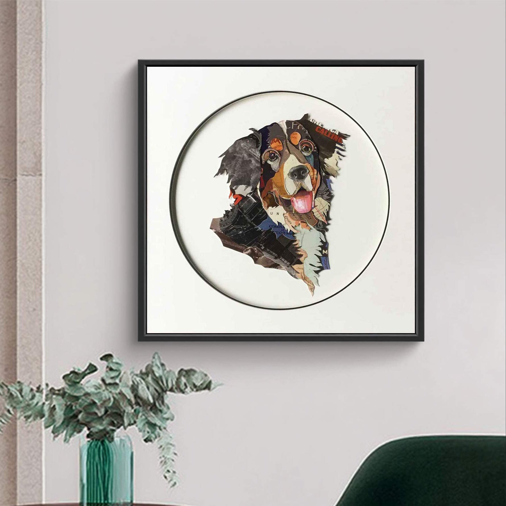 Pet Dog Collage art painting Pet Dog collage art Pet Dog painting