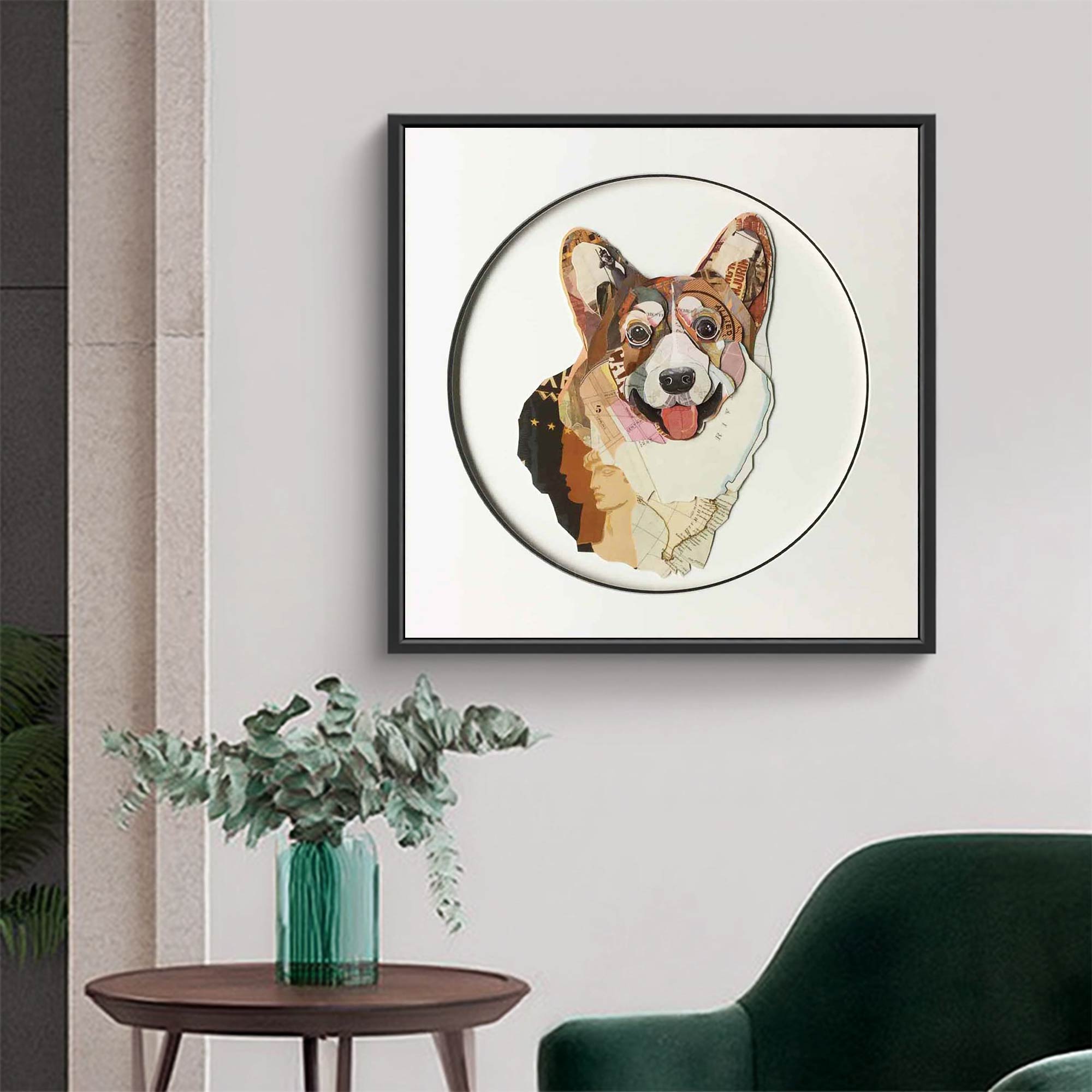 Pet Dog Collage art painting Pet Dog collage art Pet Dog painting