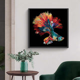 Color Carp Painting Collage art painting Carp collage art Carp painting