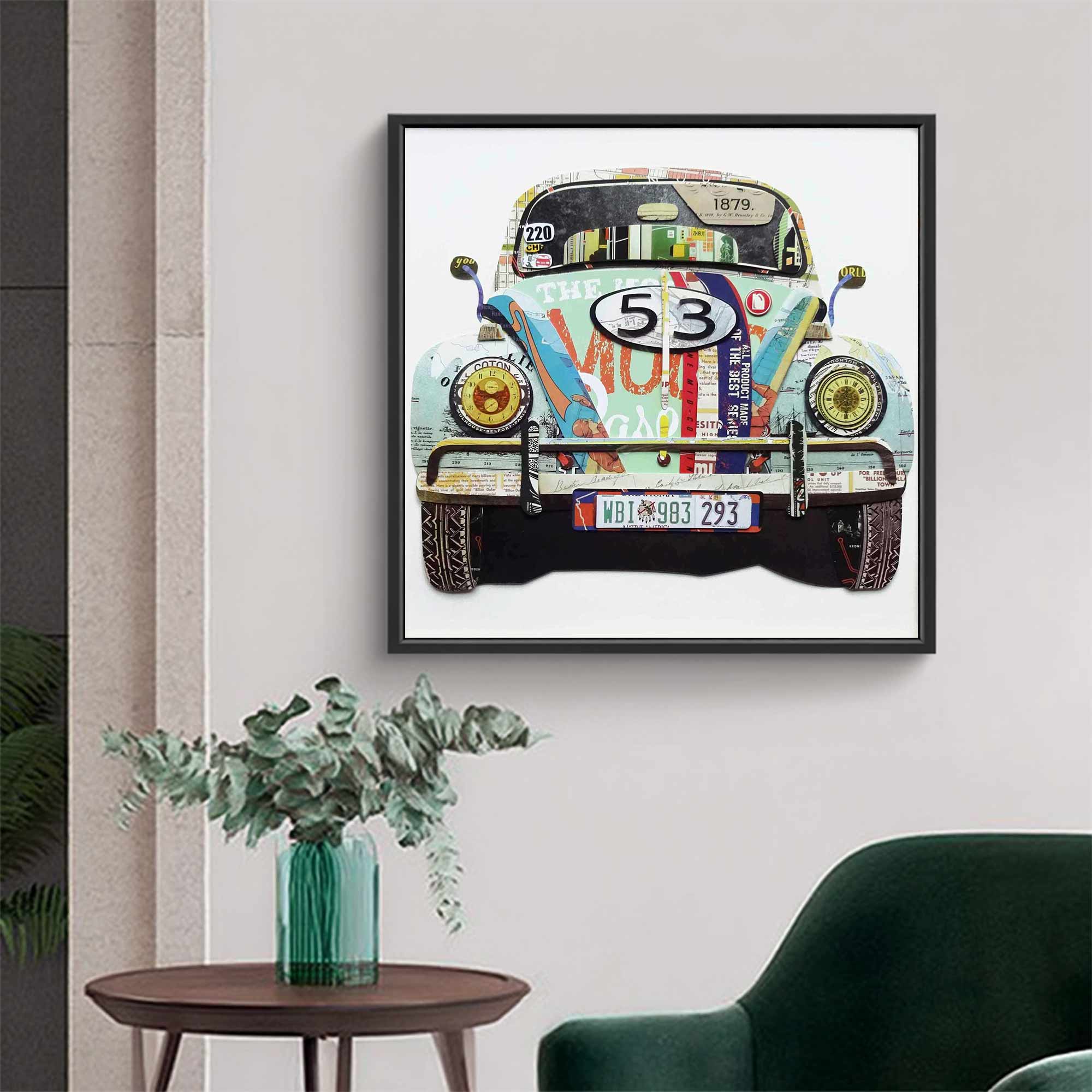 Car painting Car Collage art painting Car collage art 