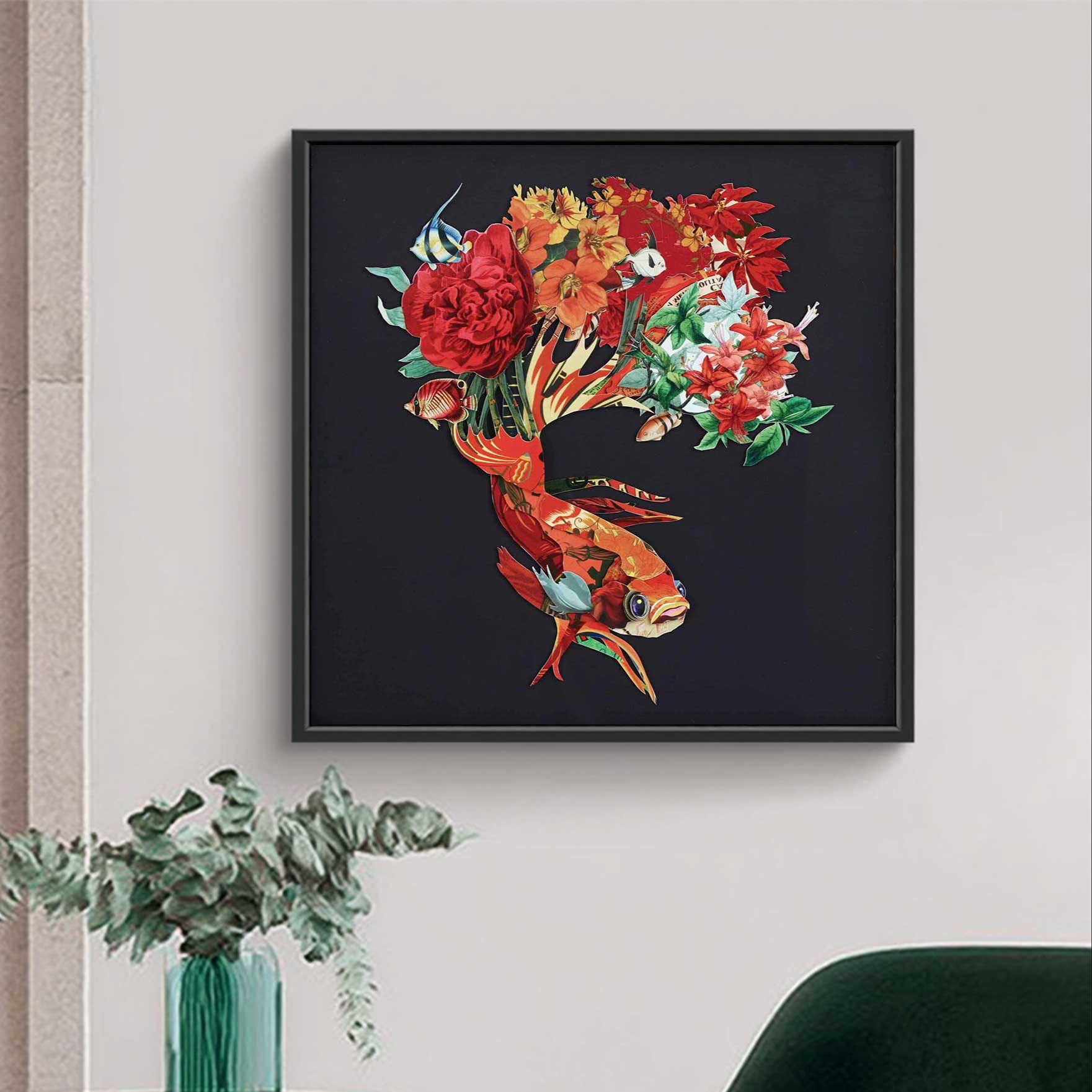 Carp Painting Collage art painting Animal collage art Carp painting