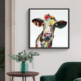 dairy cow painting Dairy cow Collage art painting bull collage art 