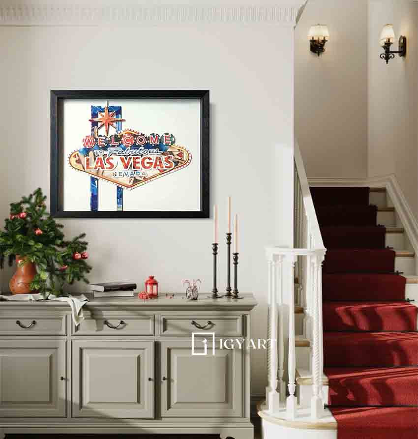 Las Vegas Sign Collage art painting children's room decor painting