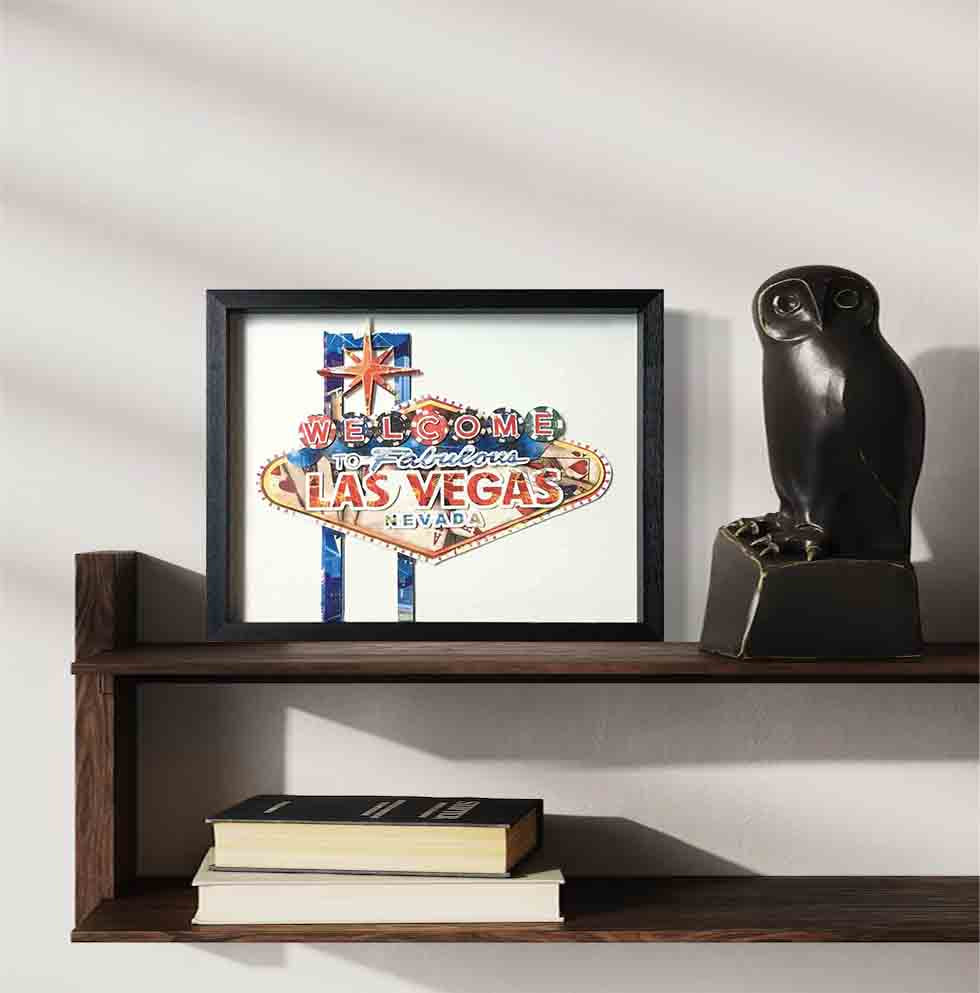 Las Vegas Sign Collage art painting children's room decor painting