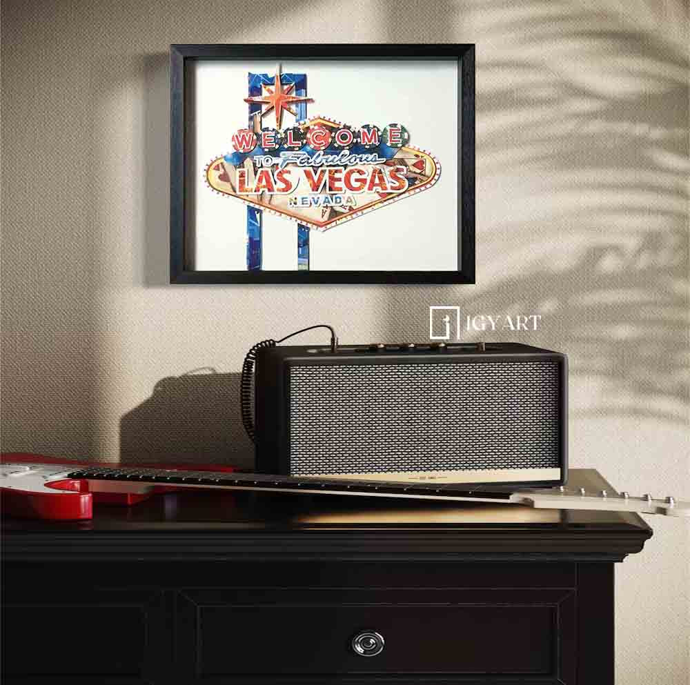 Las Vegas Sign Collage art painting children's room decor painting