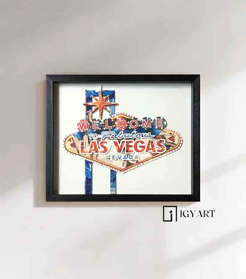 Las Vegas Sign Collage art painting children's room decor painting