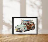 Collage art painting Car Collage Art children's room decor painting