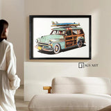Collage art painting Car Collage Art children's room decor painting