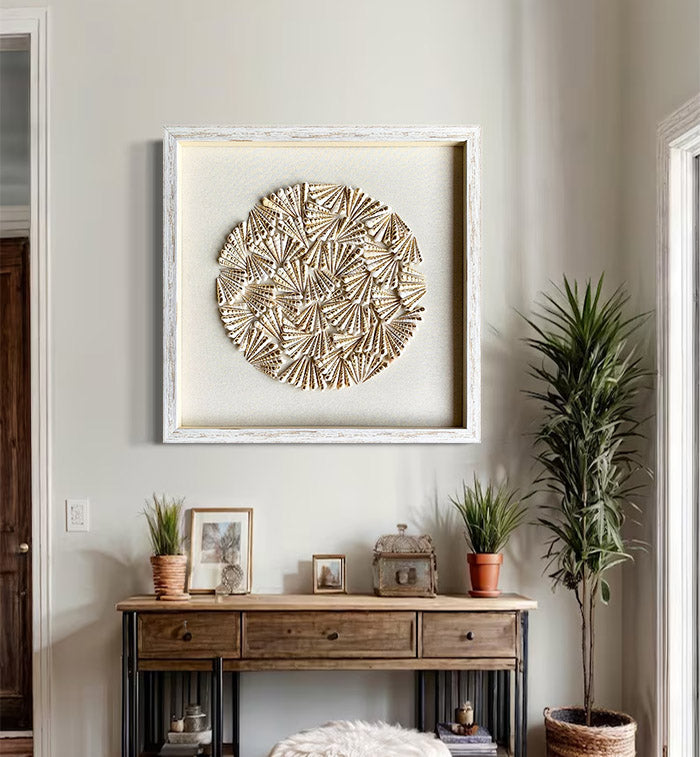 Conch decor painting Shell painting,sea shell ornaments,shell wall art