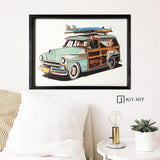 Collage art painting Car Collage Art children's room decor painting