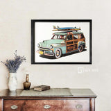 Collage art painting Car Collage Art children's room decor painting