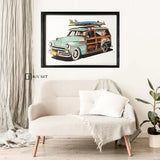 Collage art painting Car Collage Art children's room decor painting