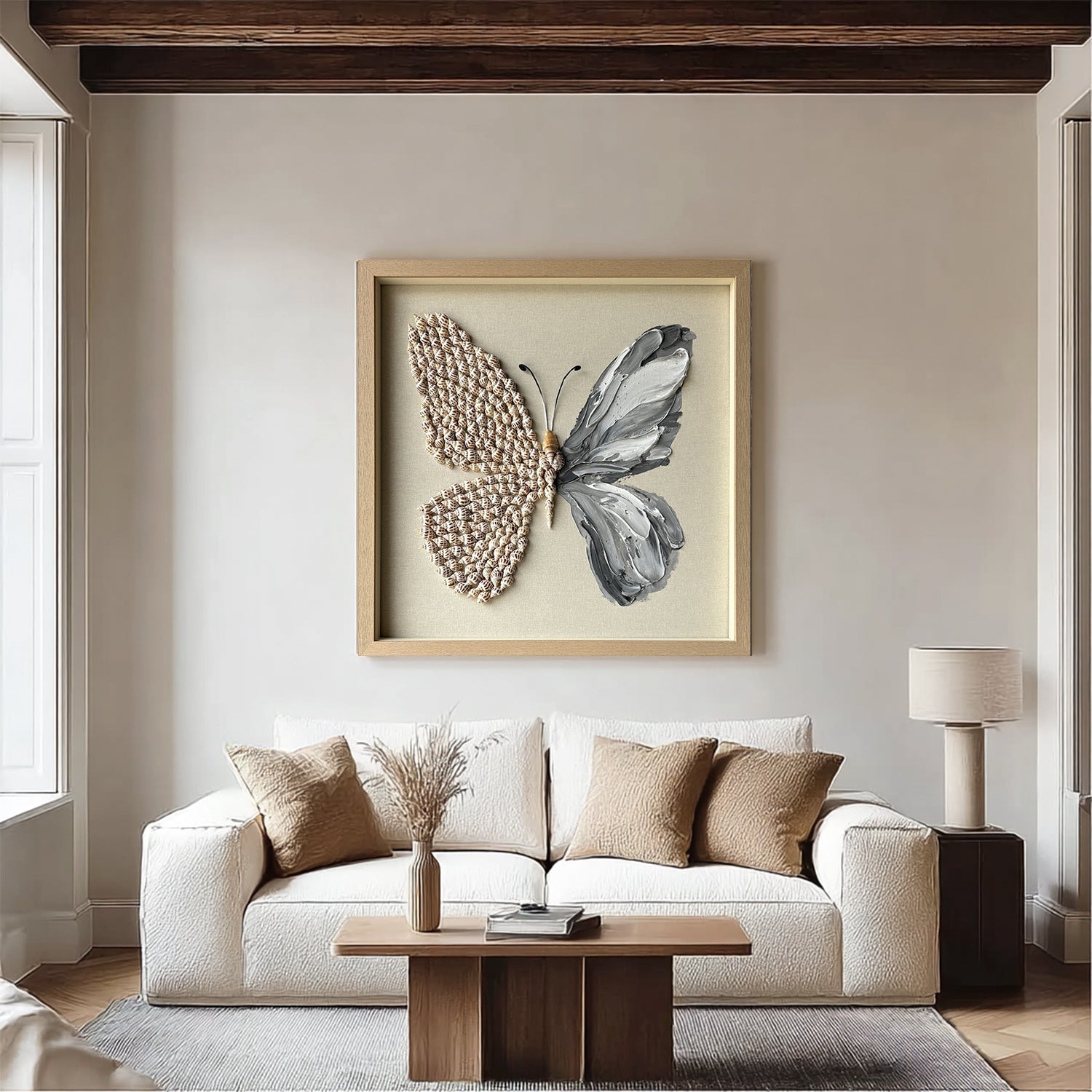butterfly painting shell decor art butterfly wall art Shell decor painting