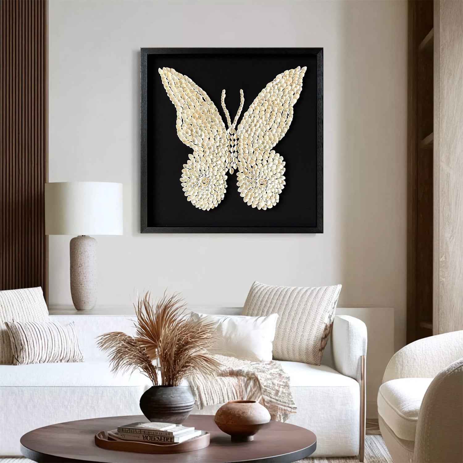shell wall decor art Shell decor painting butterfly painting
