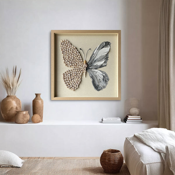 butterfly painting shell decor art butterfly wall art Shell decor painting