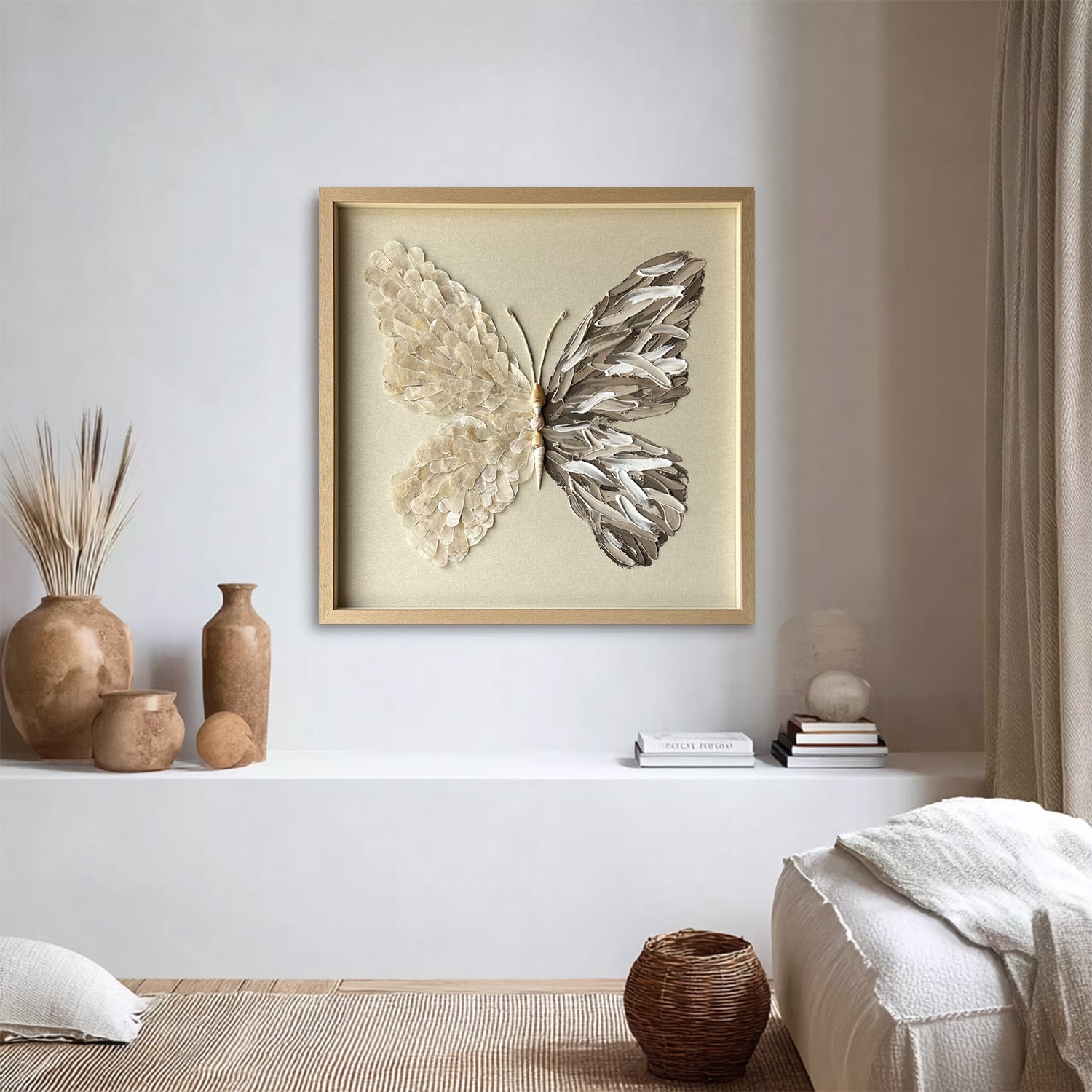 butterfly painting shell decor art butterfly wall art Shell decor painting