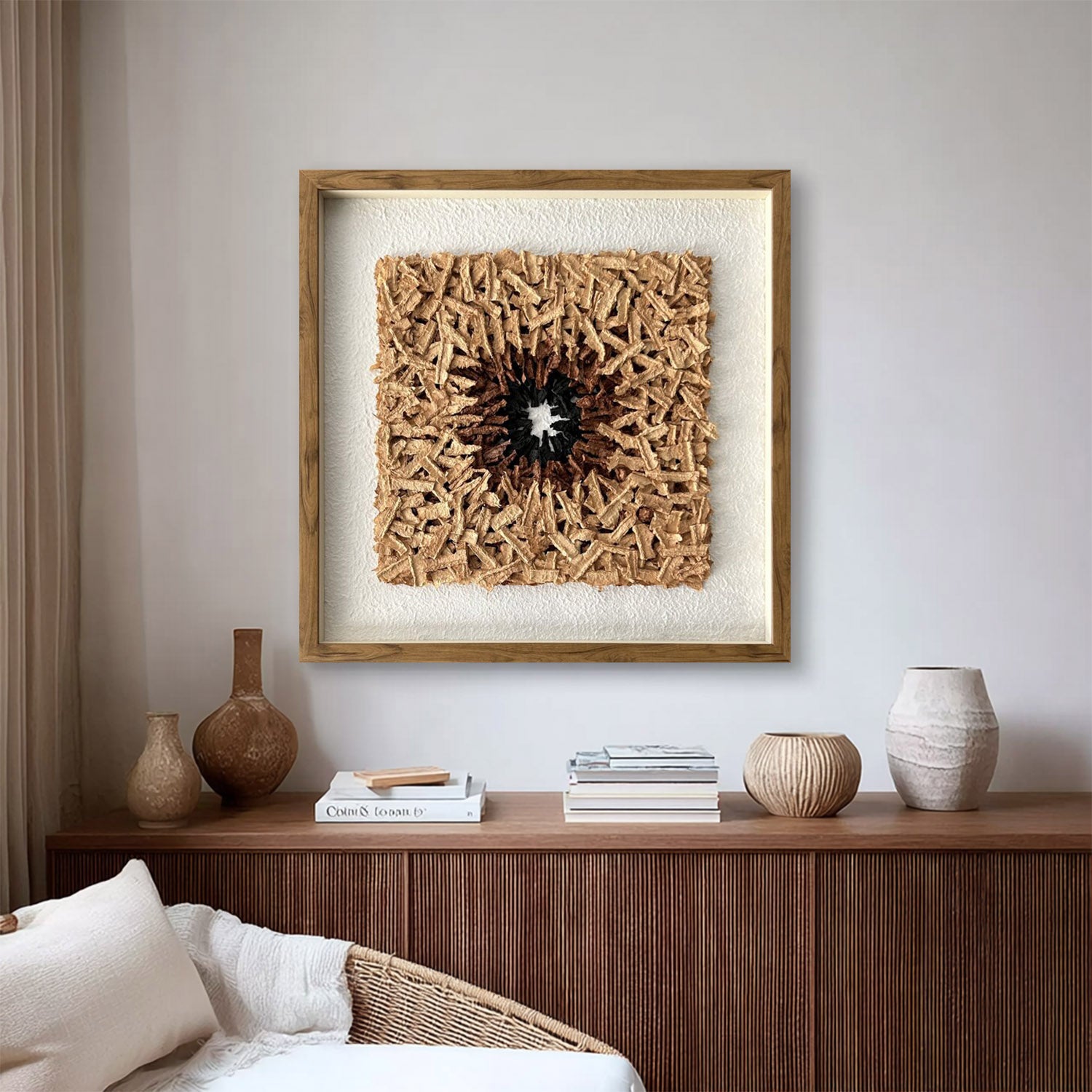 Installation Art painting brown texture wall art sculpture wall art 