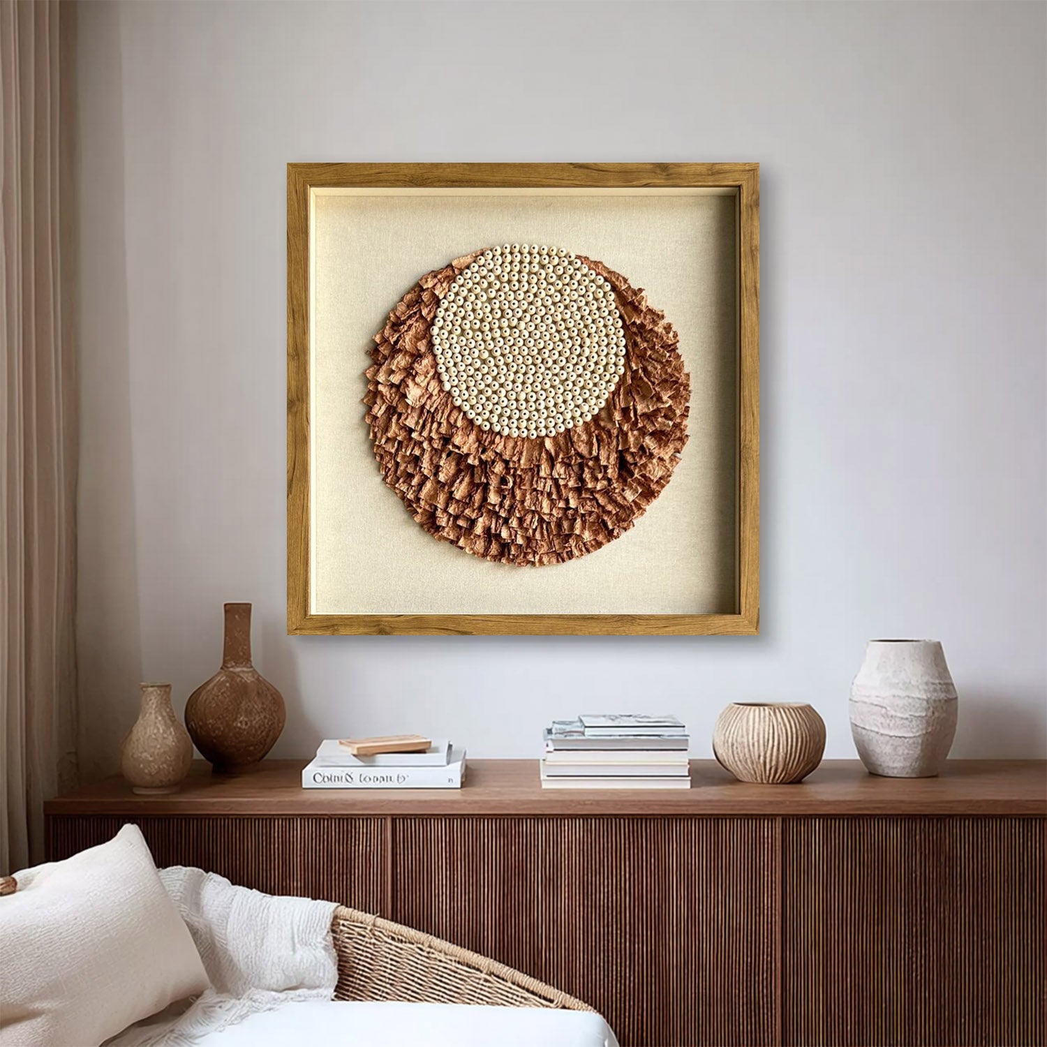 Installation Art painting brown texture wall art sculpture wall art 