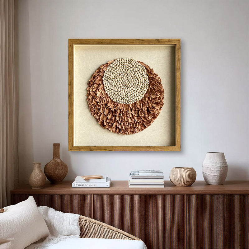 Installation Art painting brown texture wall art sculpture wall art 