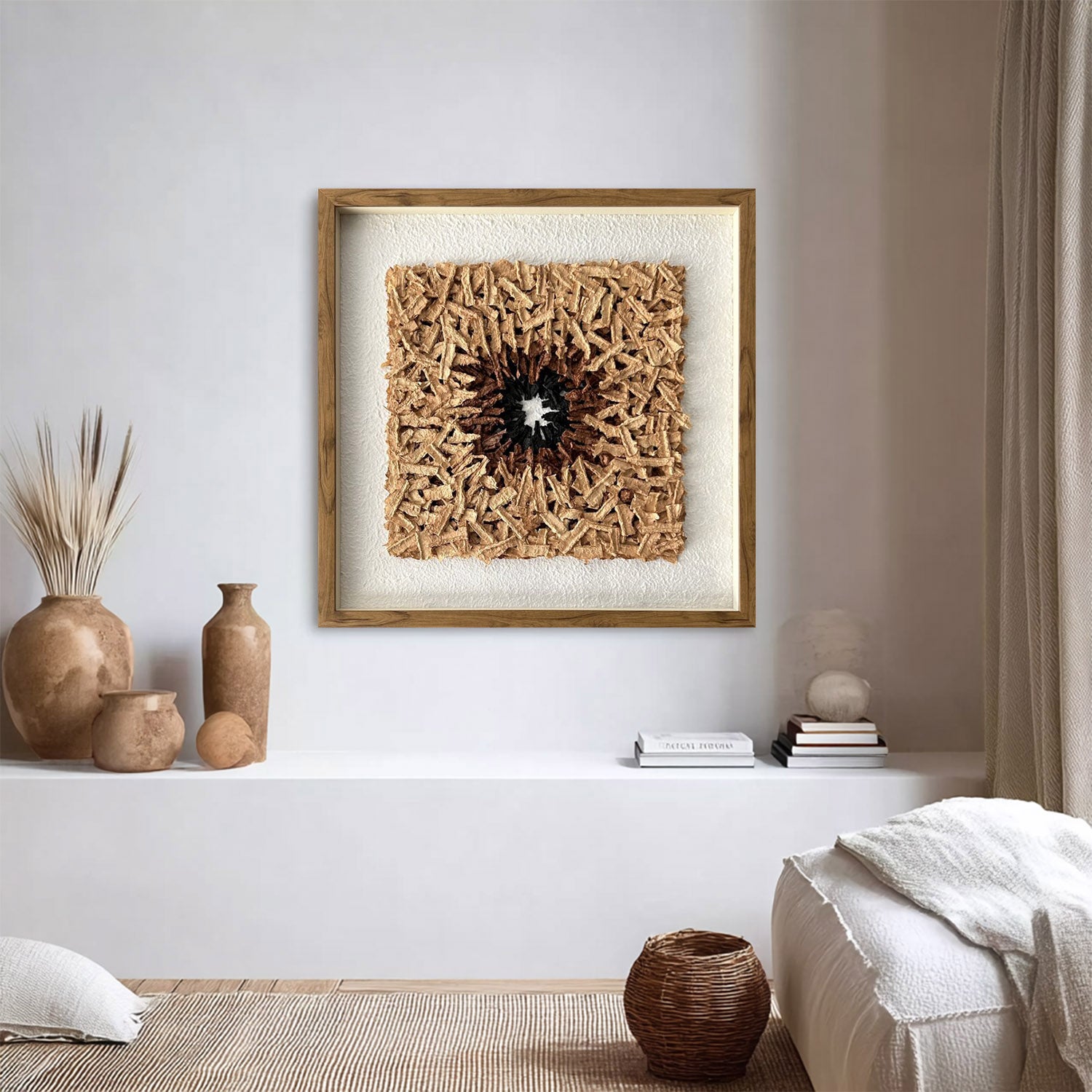 Installation Art painting brown texture wall art sculpture wall art 
