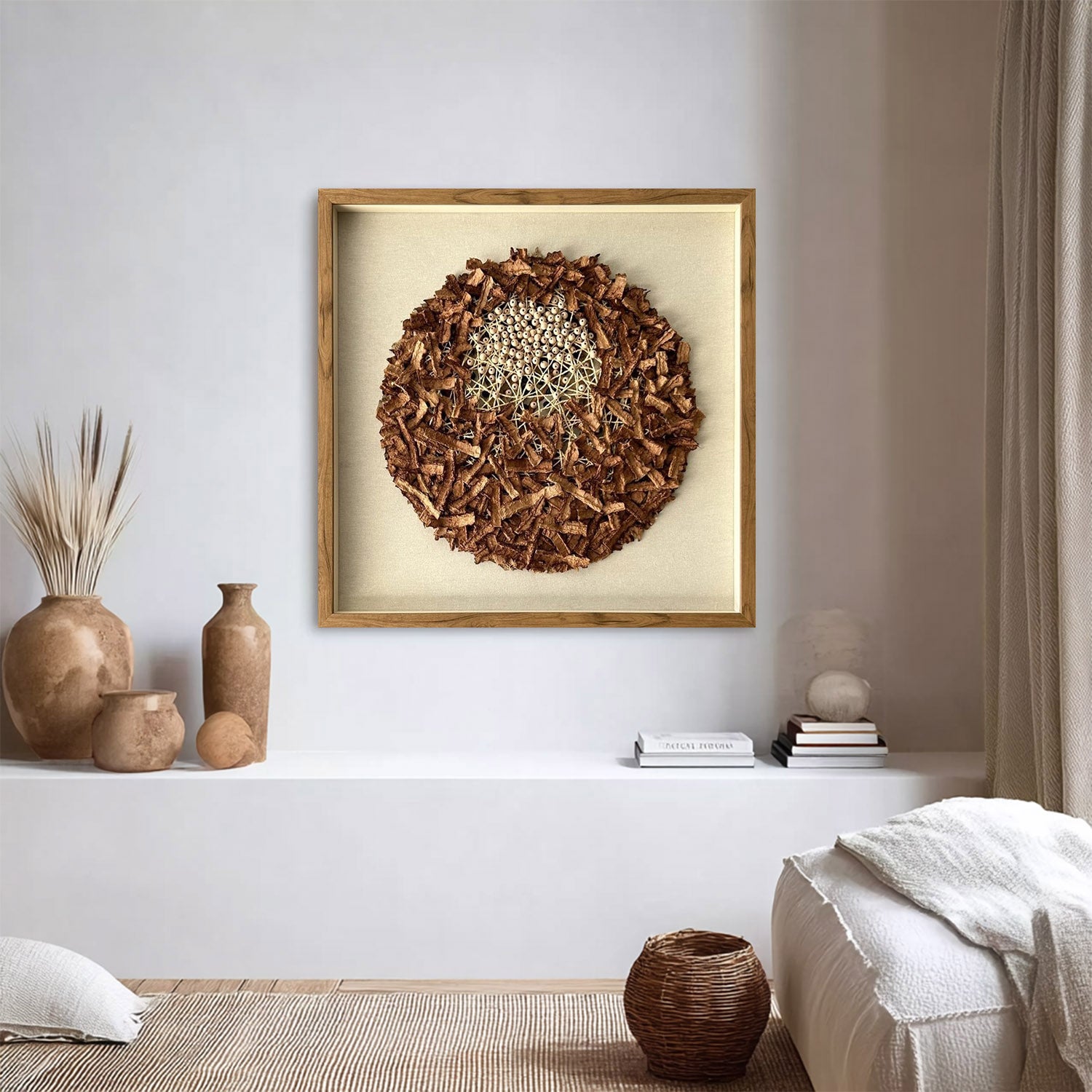 Installation Art painting brown texture wall art sculpture wall art
