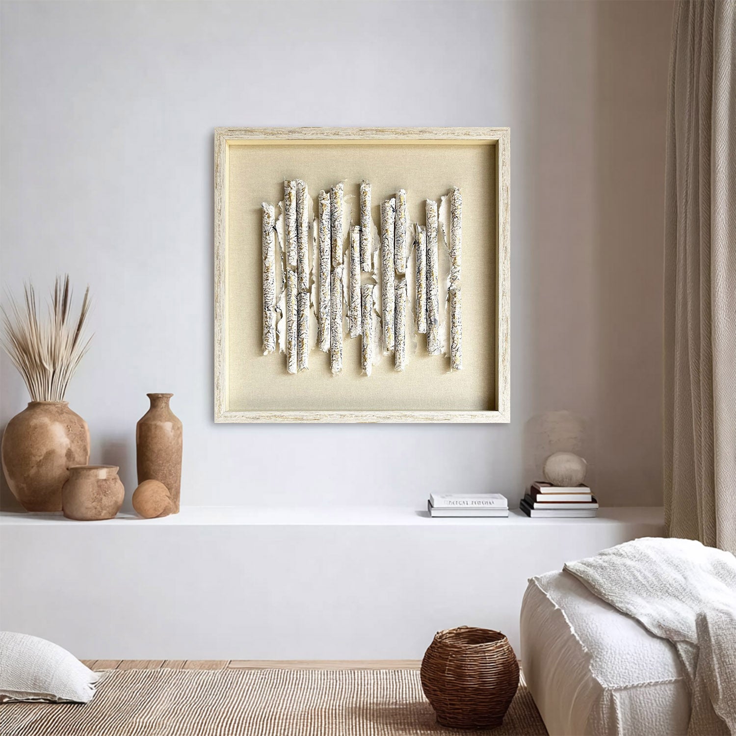 White texture wall decor Installation Art painting sculpture wall art 