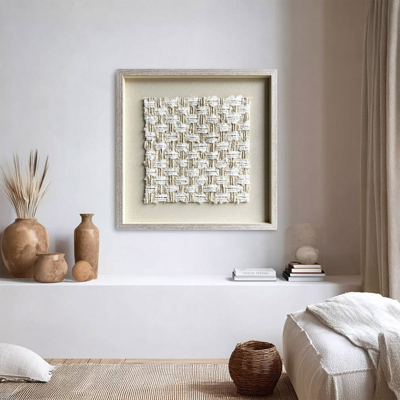 White texture wall decor Installation Art painting sculpture wall art 