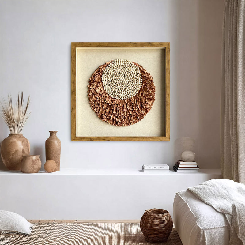 Installation Art painting brown texture wall art sculpture wall art 