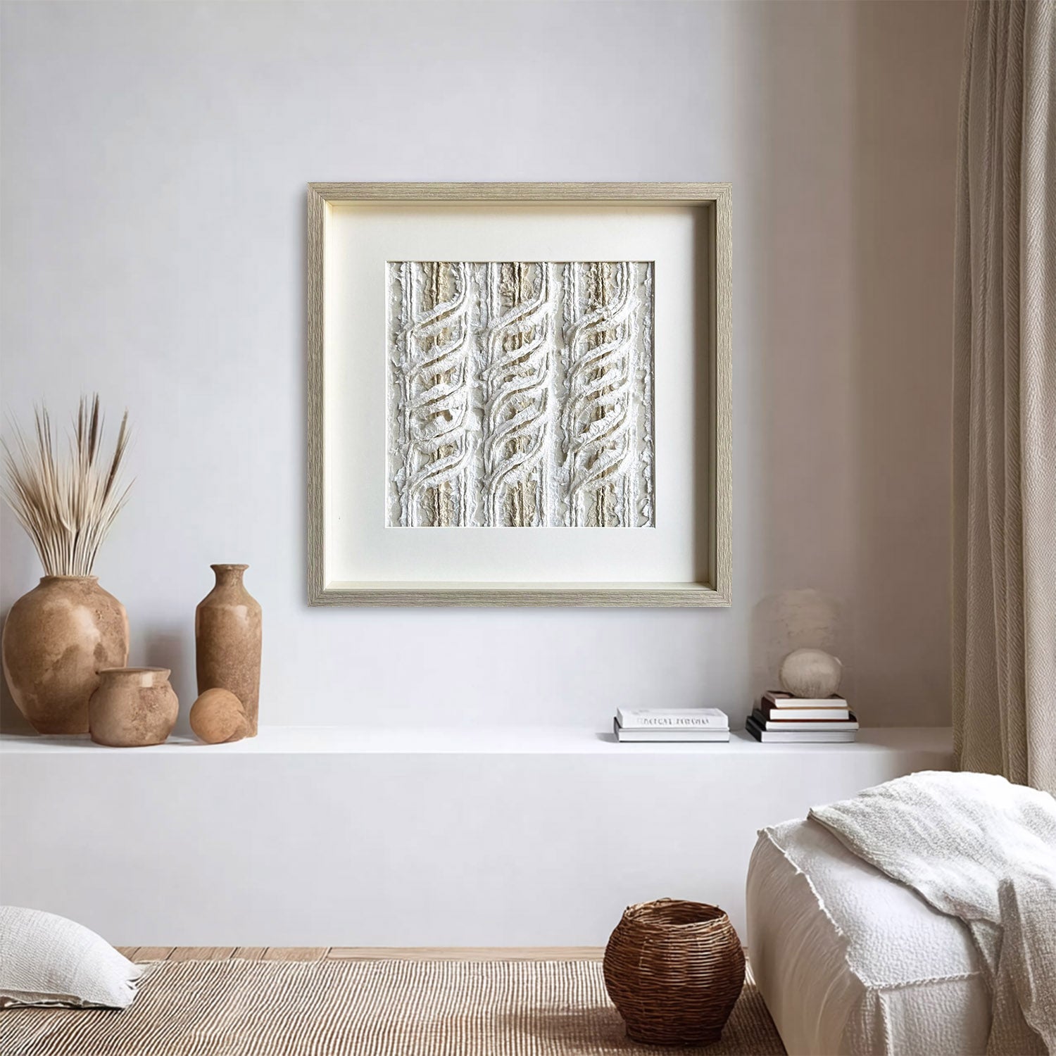 White texture wall decor Installation Art painting sculpture wall art 