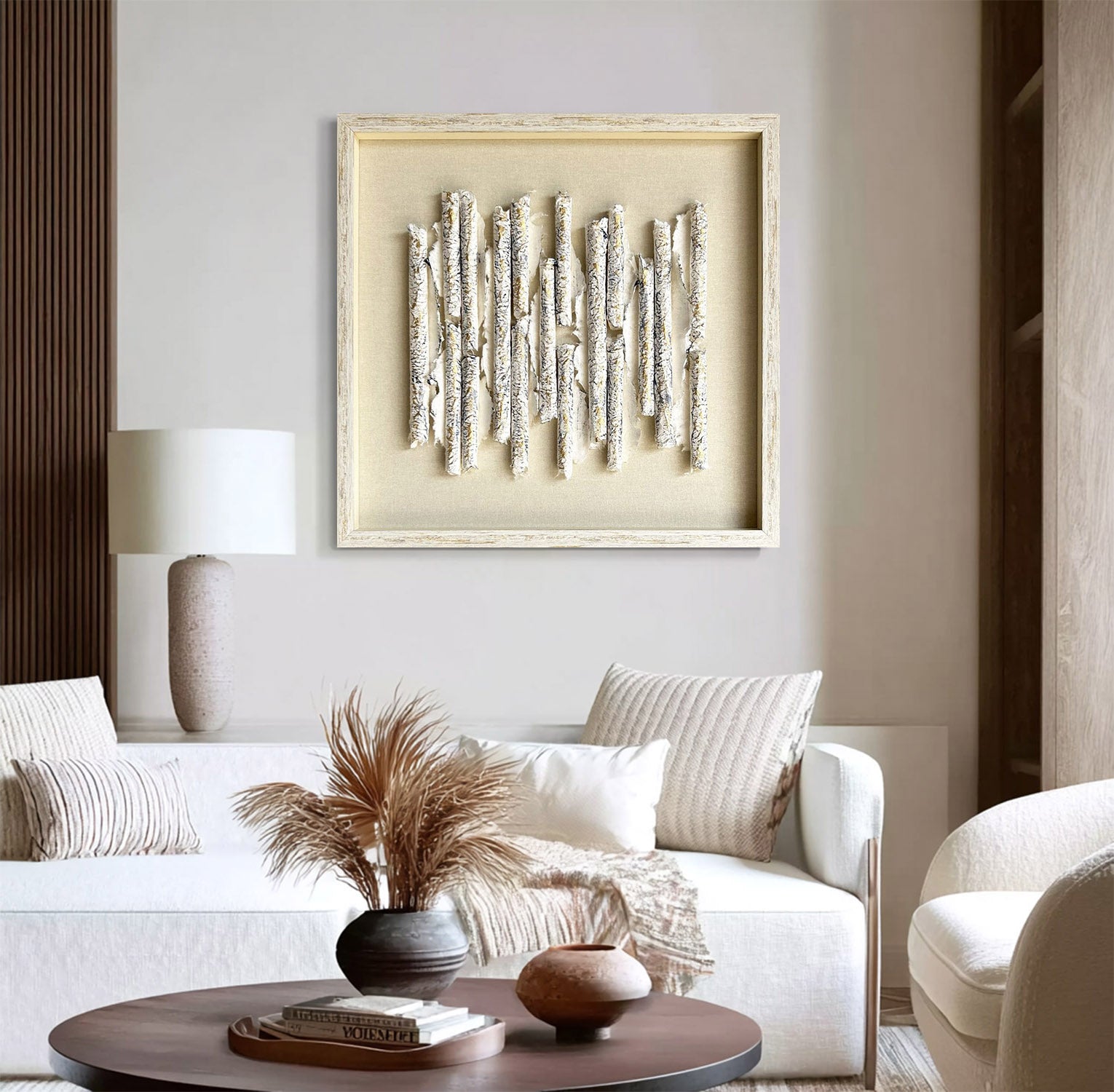 White texture wall decor Installation Art painting sculpture wall art 