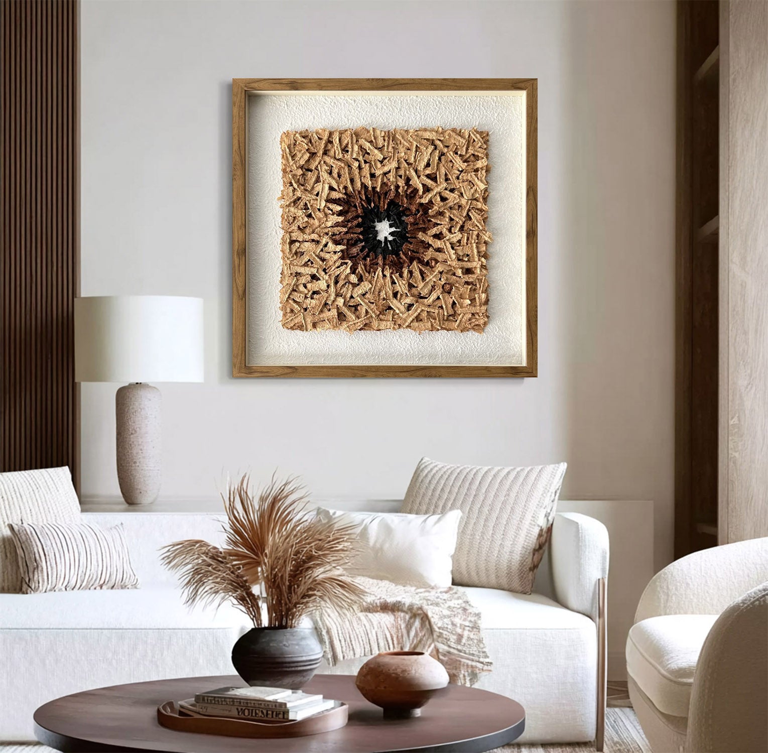 Installation Art painting brown texture wall art sculpture wall art 