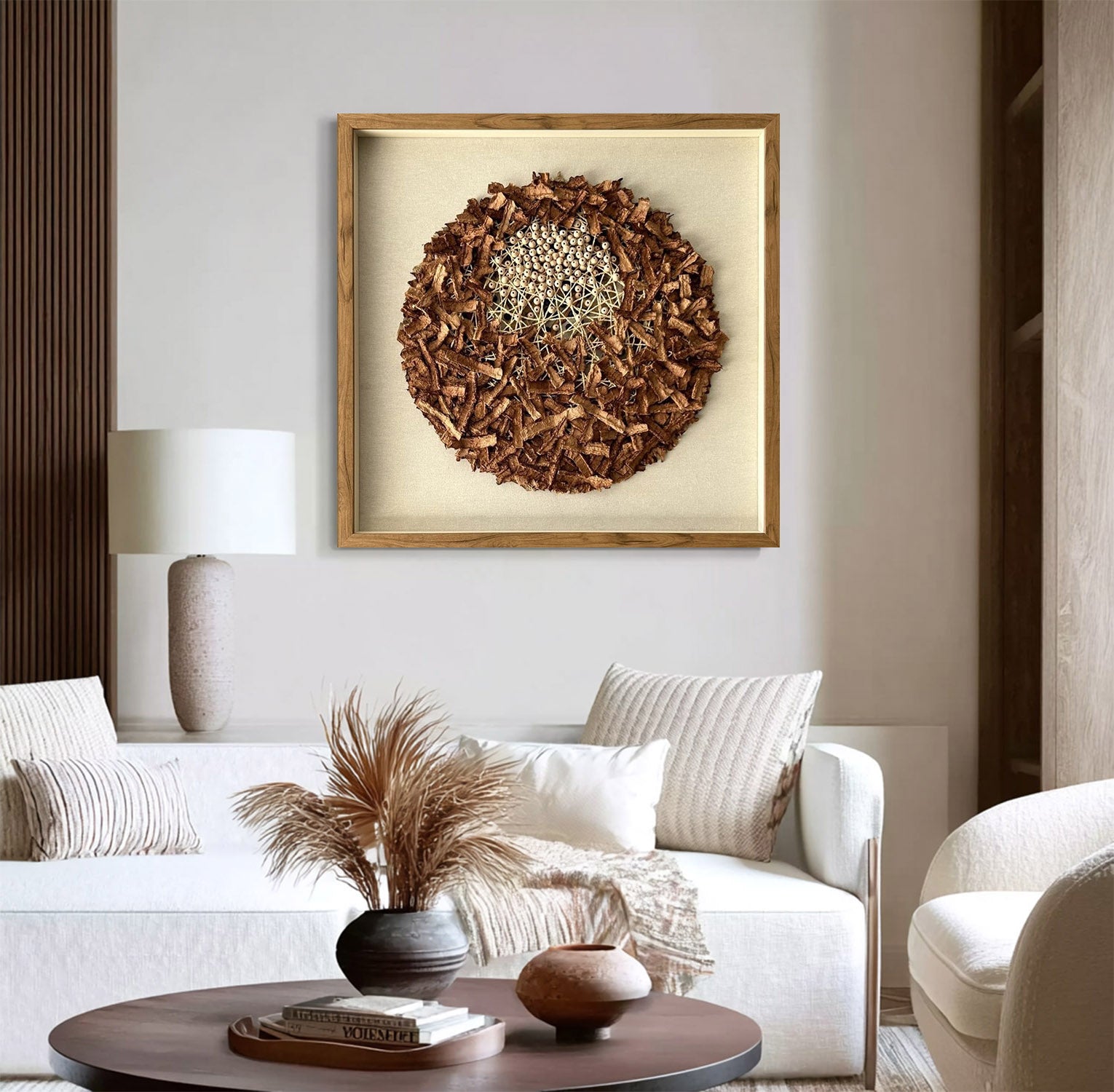 Installation Art painting brown texture wall art sculpture wall art