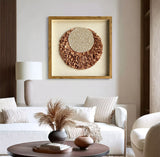 Installation Art painting brown texture wall art sculpture wall art 