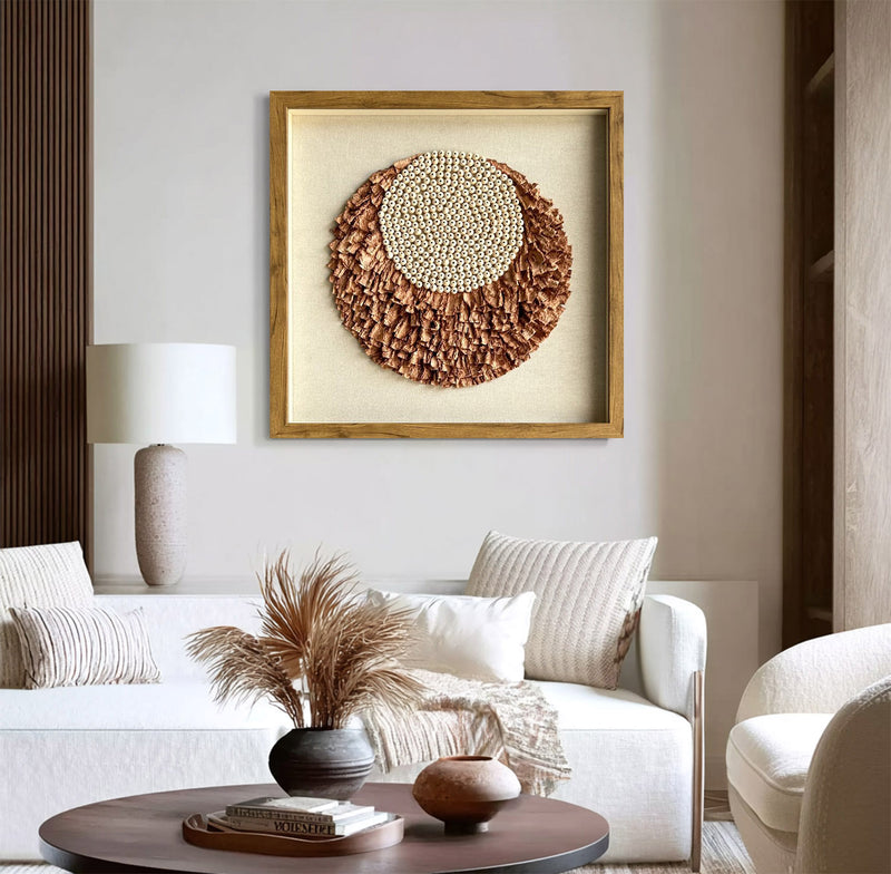 Installation Art painting brown texture wall art sculpture wall art 