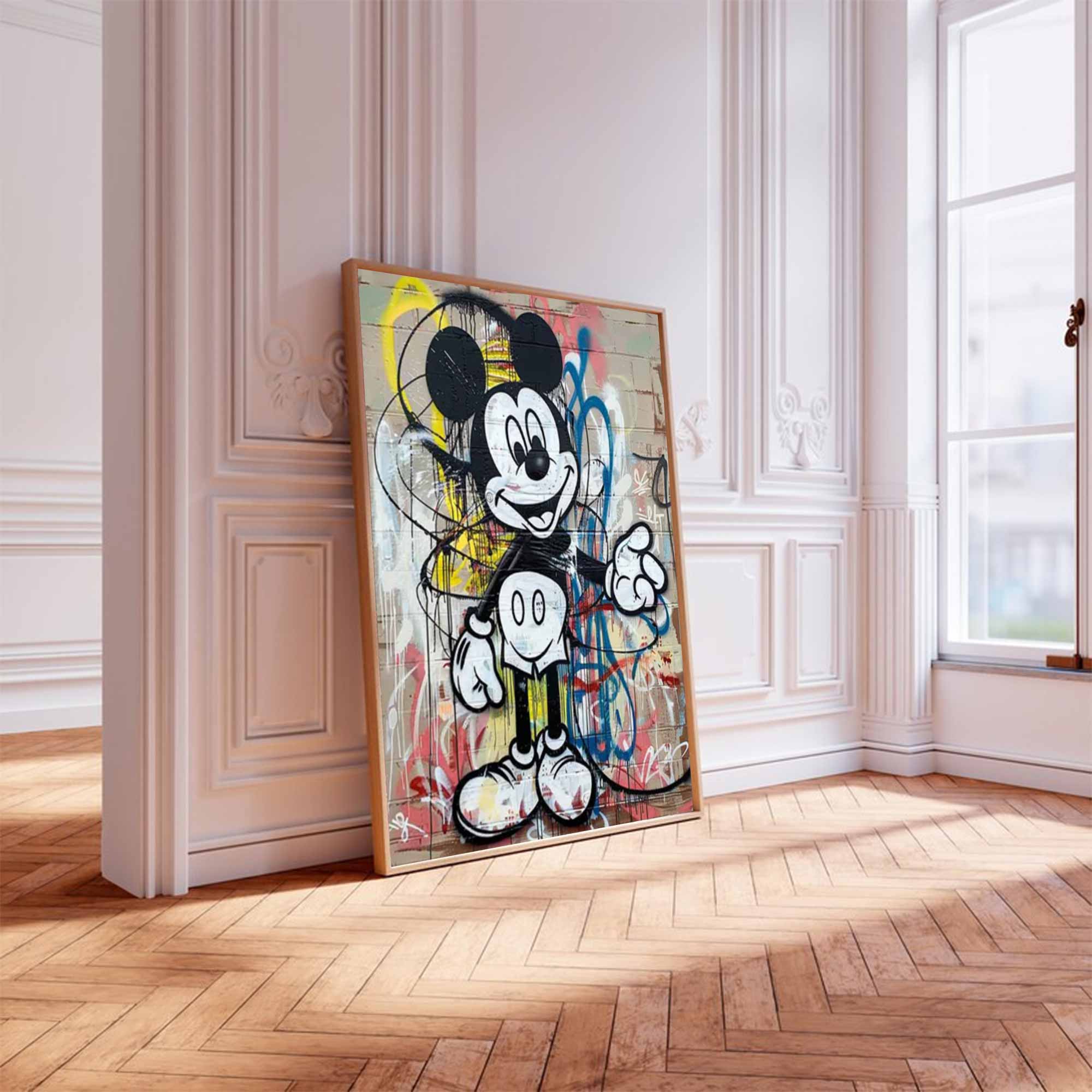 street art style graffiti cartoon Mickey Mouse Graffiti painting