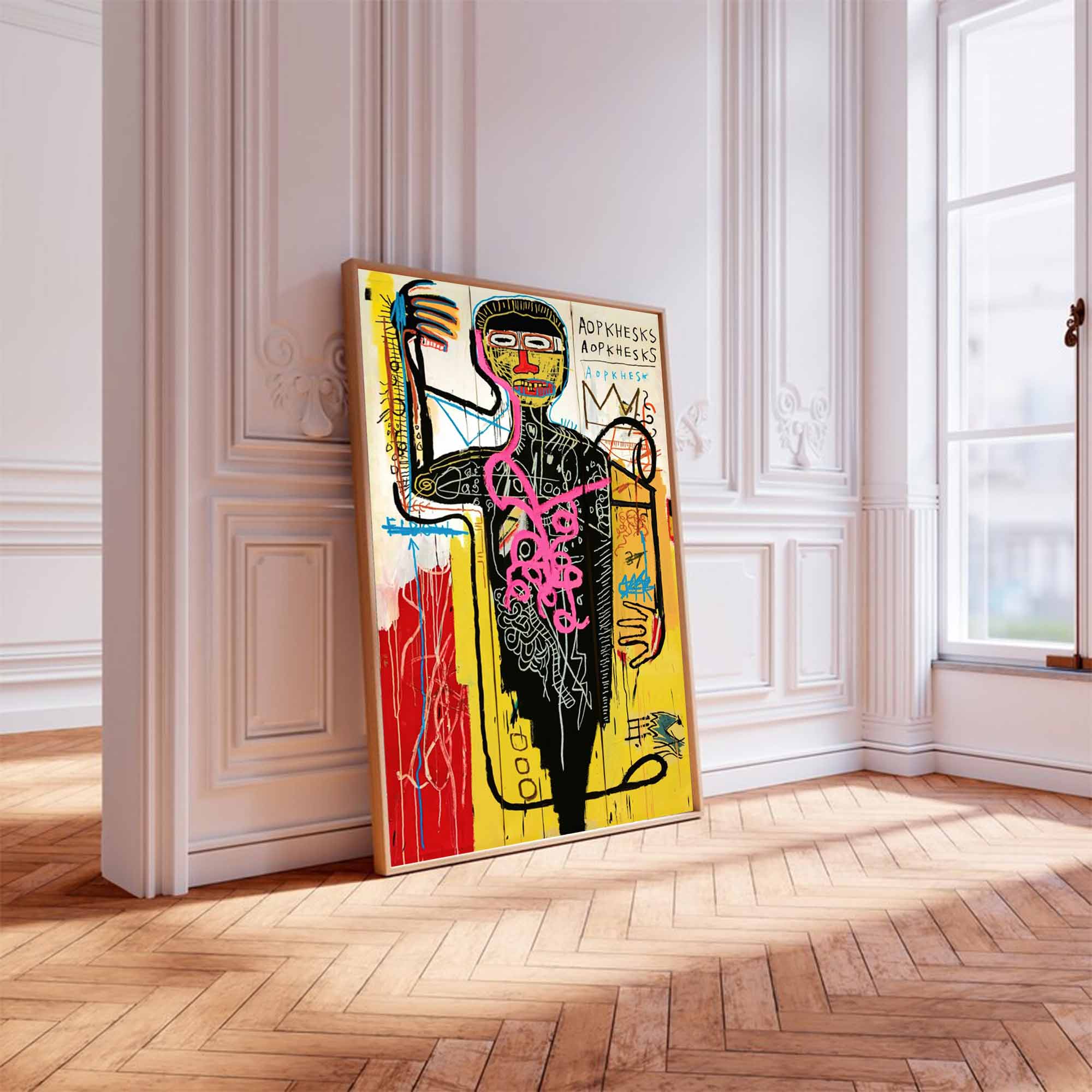 street graffiti art,vibrant colorful style of Basquiat art,Pop art