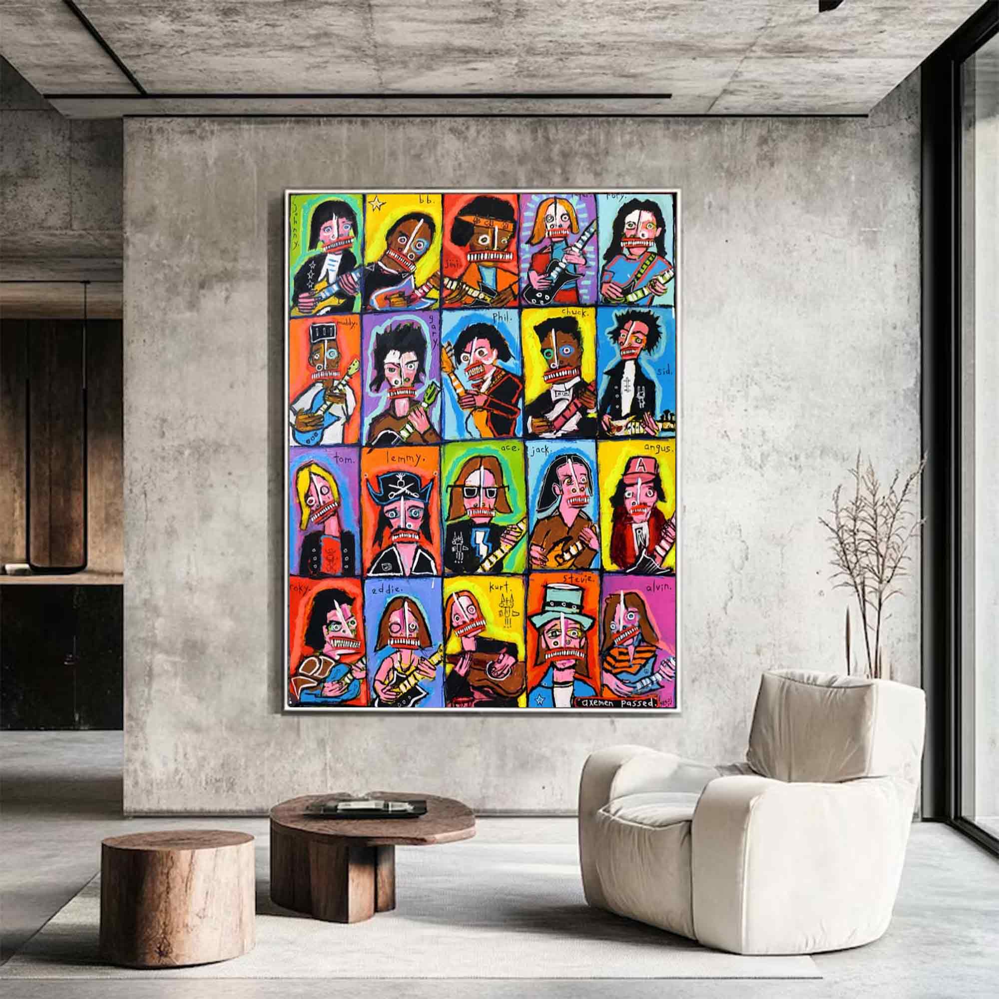 Abstract Graffiti Style Portrait Painting Pop Art Presidents Wall Art