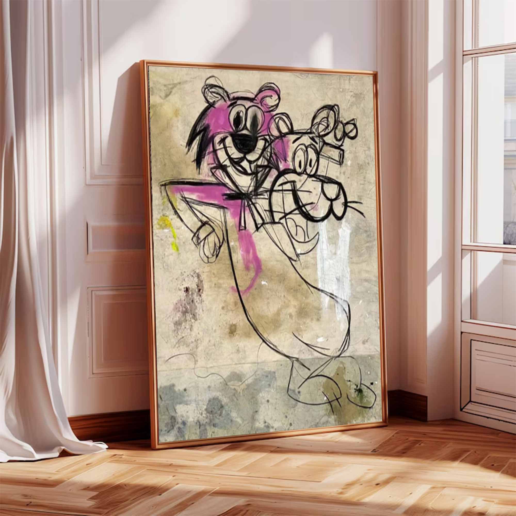 Disney's Cartoon graffiti art colorful Pop graffiti Art street graffiti art