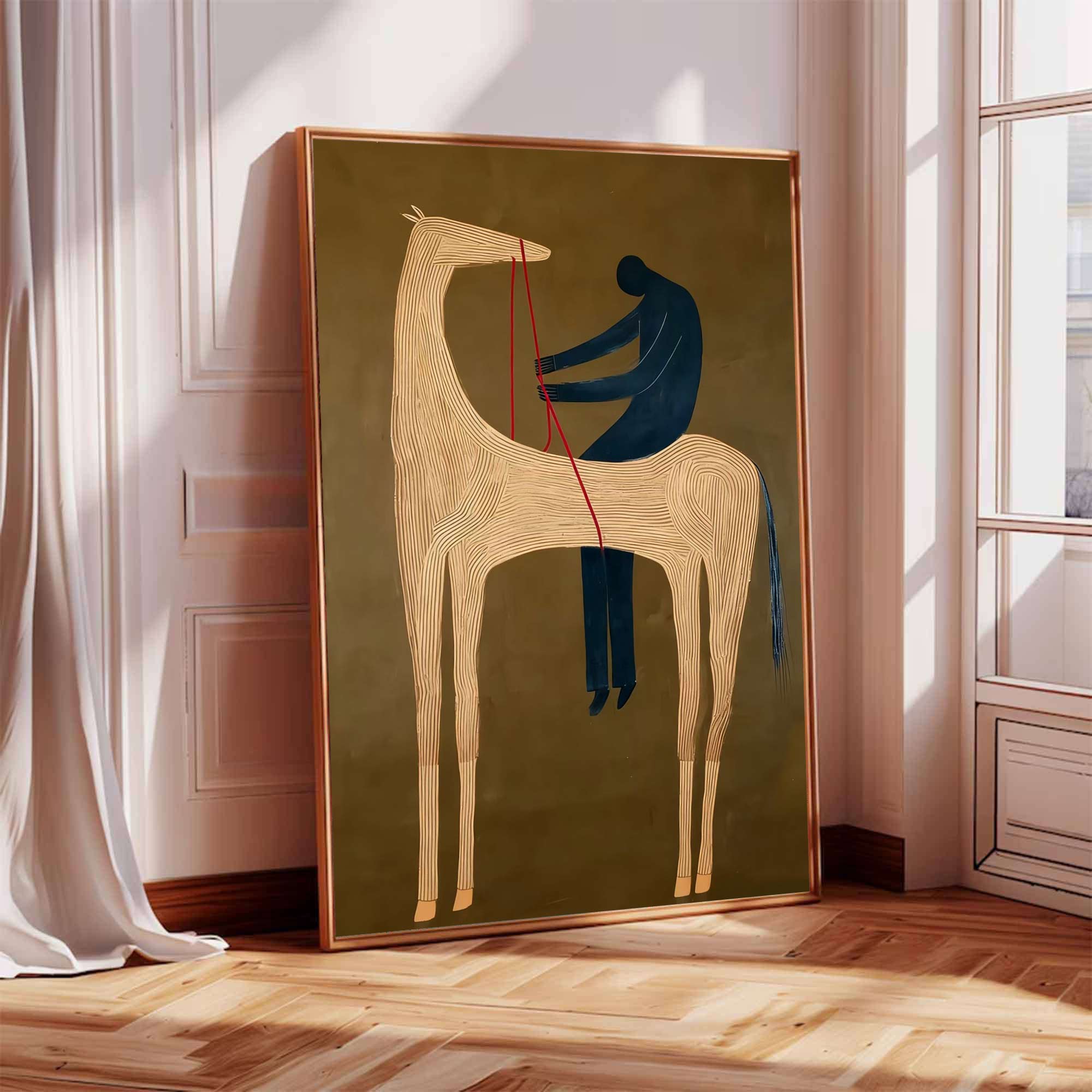 Surreal Horse Art Painting Whimsical Figure & Horse Painting