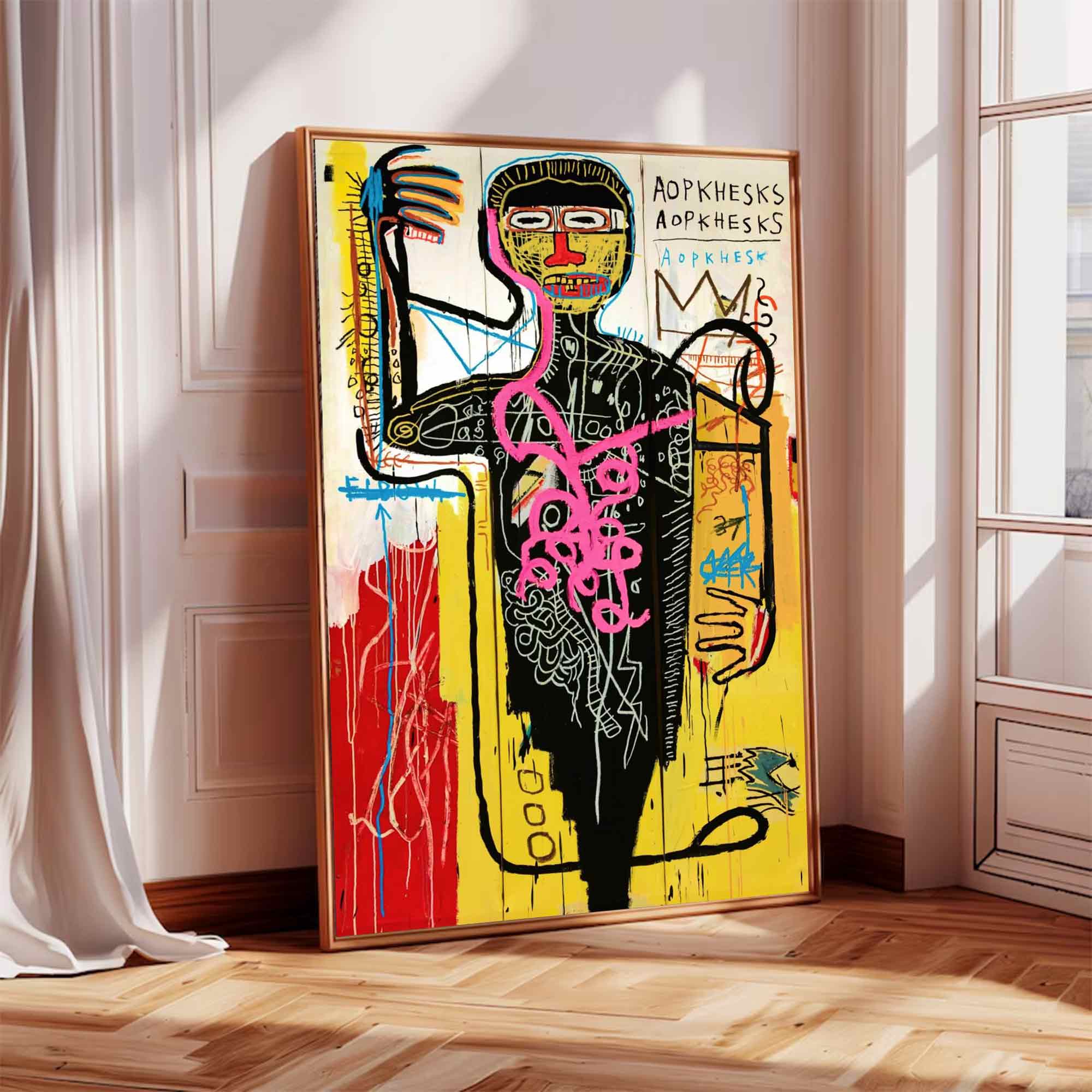 street graffiti art,vibrant colorful style of Basquiat art,Pop art