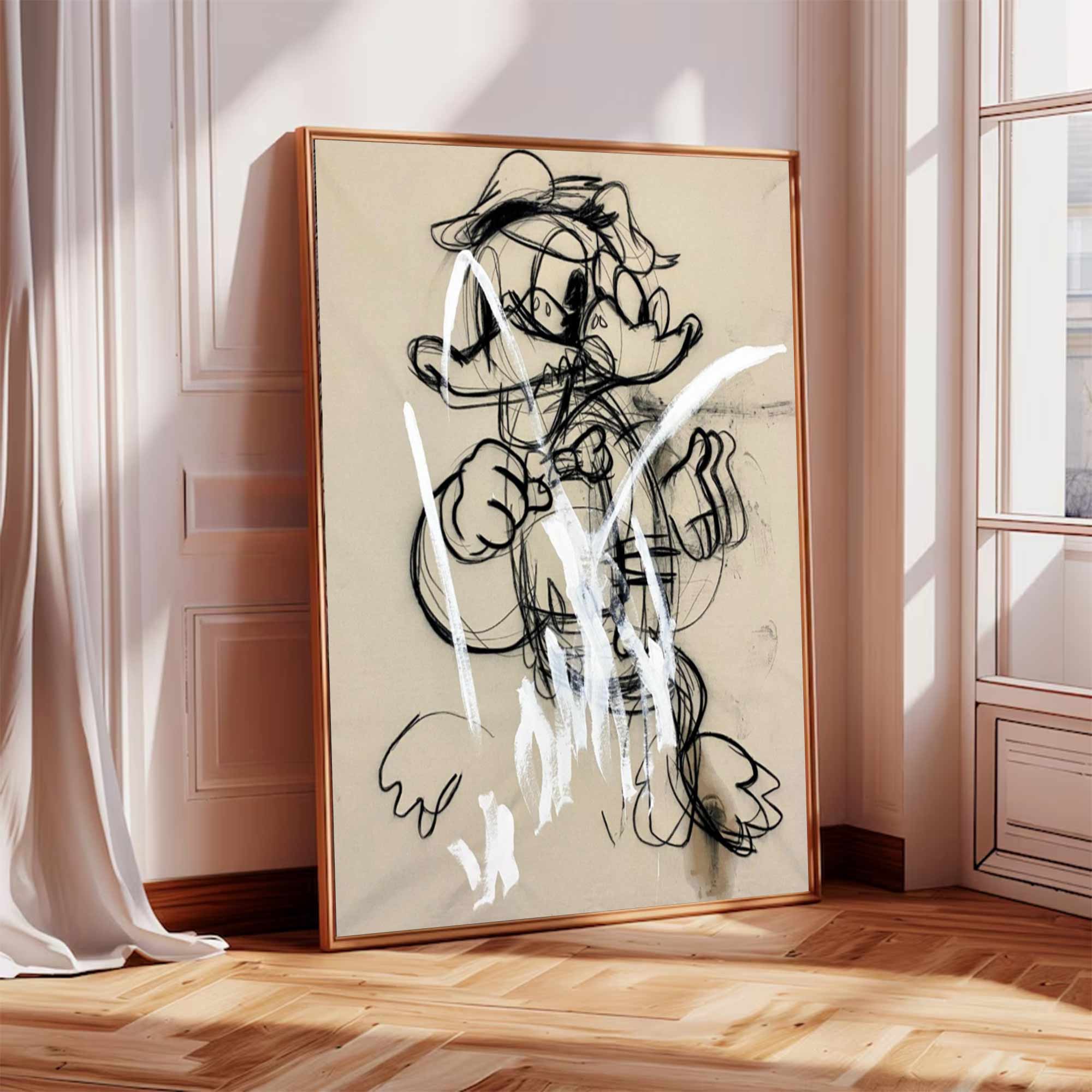 Donald Duck cartoon Graffiti art street art style graffiti wall decor 