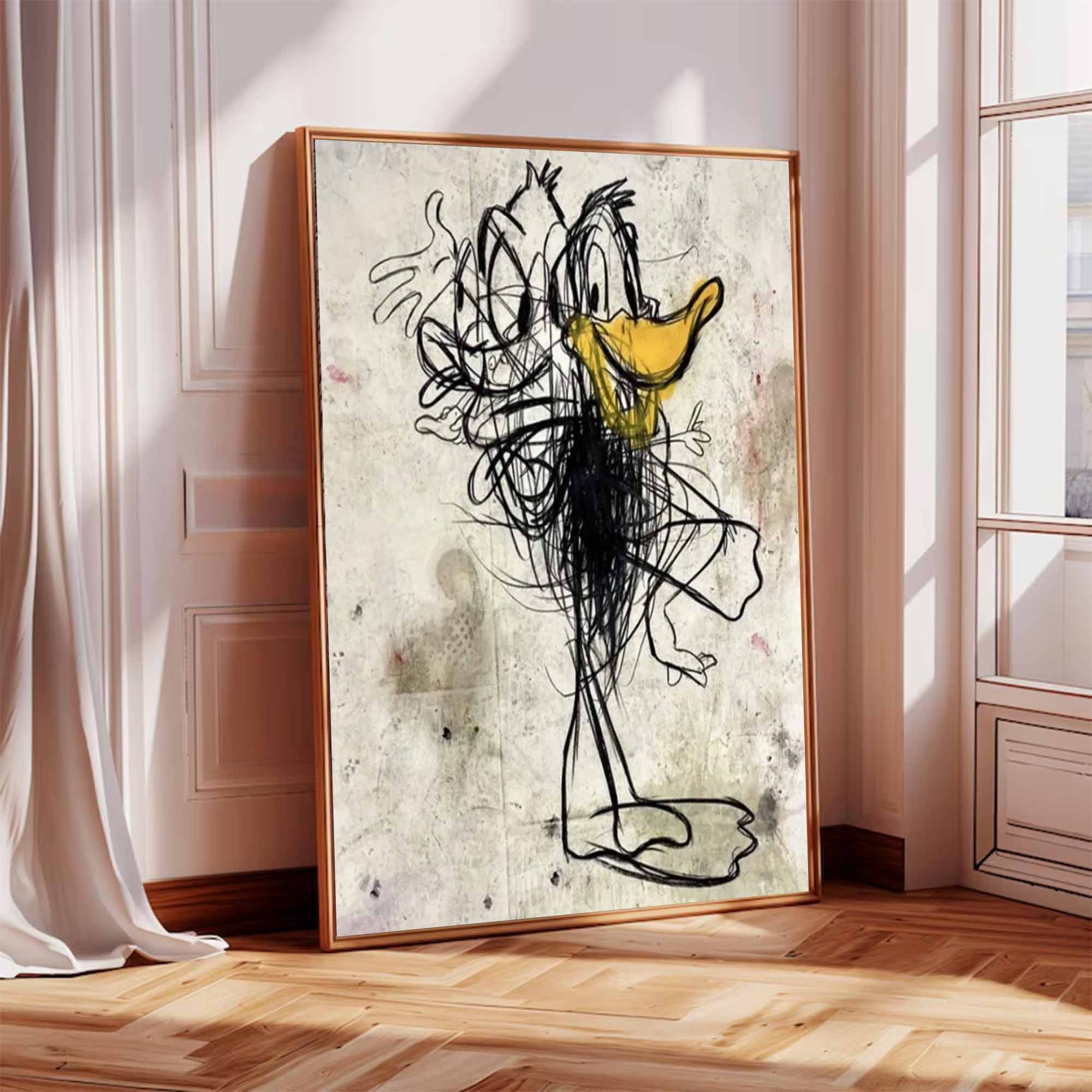Donald Duck cartoon Graffiti art street art style graffiti wall decor