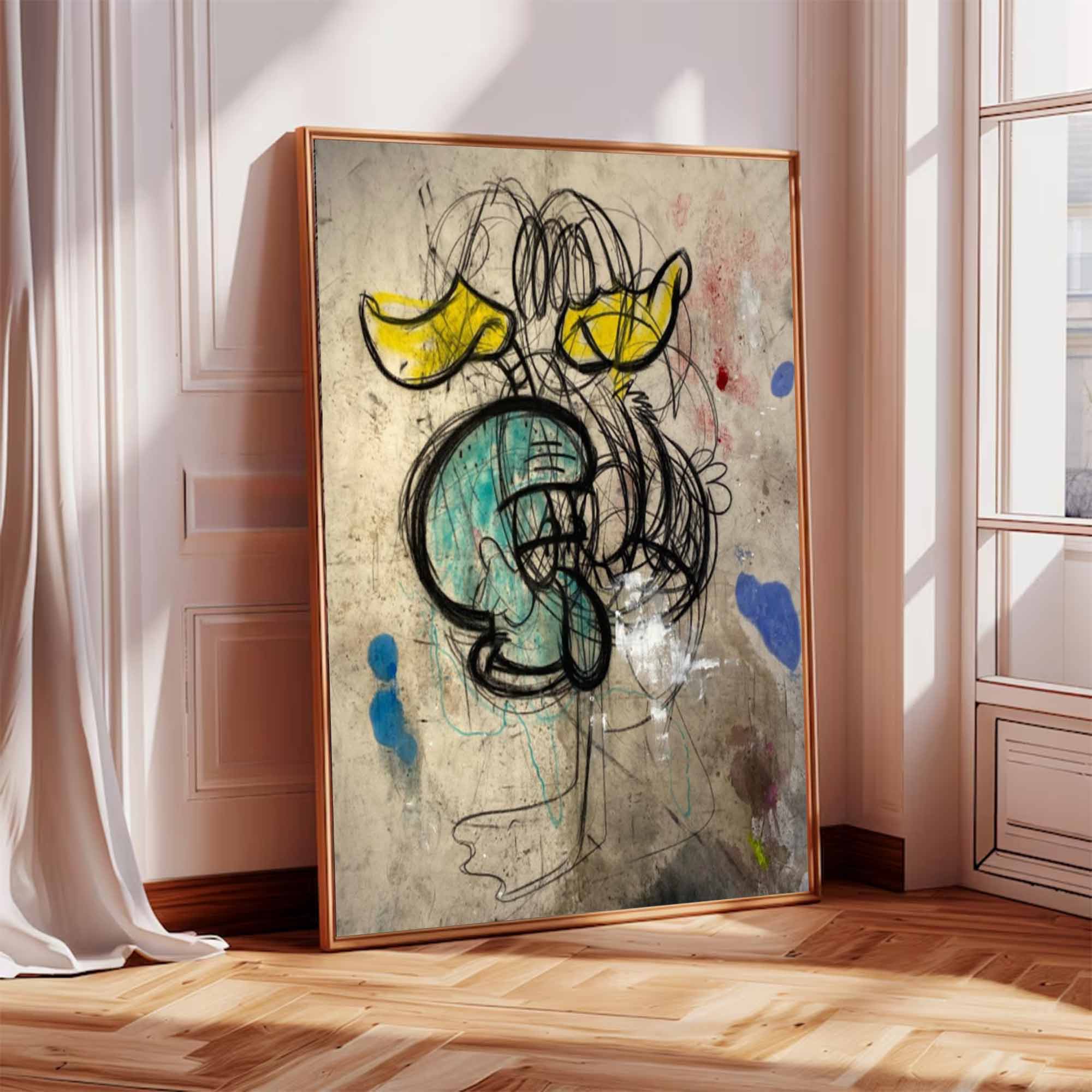 Donald Duck cartoon Graffiti art street art style graffiti wall decor 