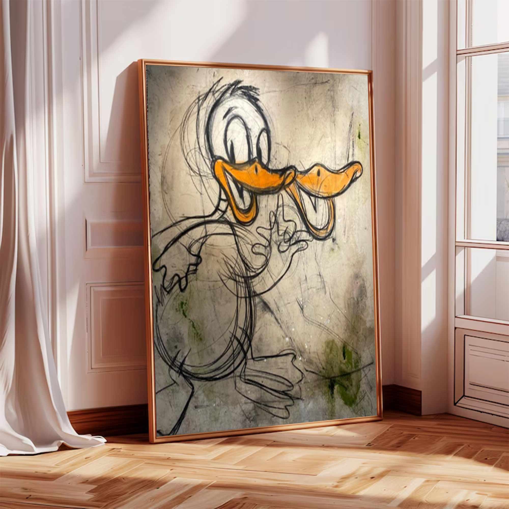 Donald Duck cartoon Graffiti art street art style graffiti wall decor 