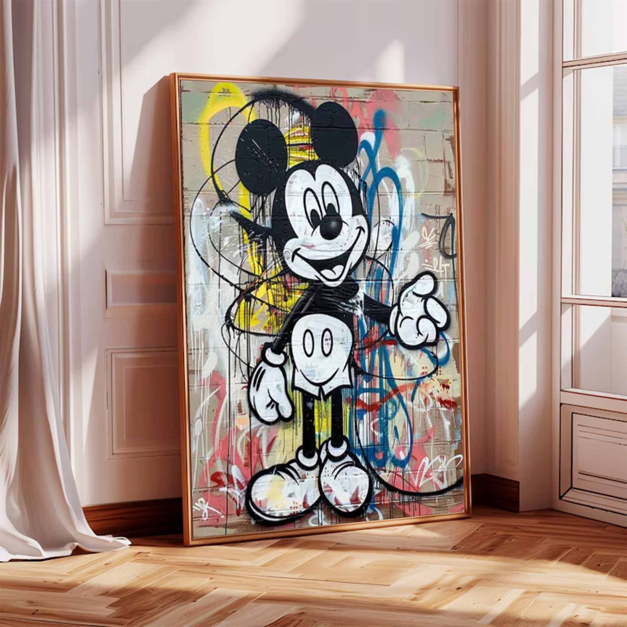 street art style graffiti cartoon Mickey Mouse Graffiti painting