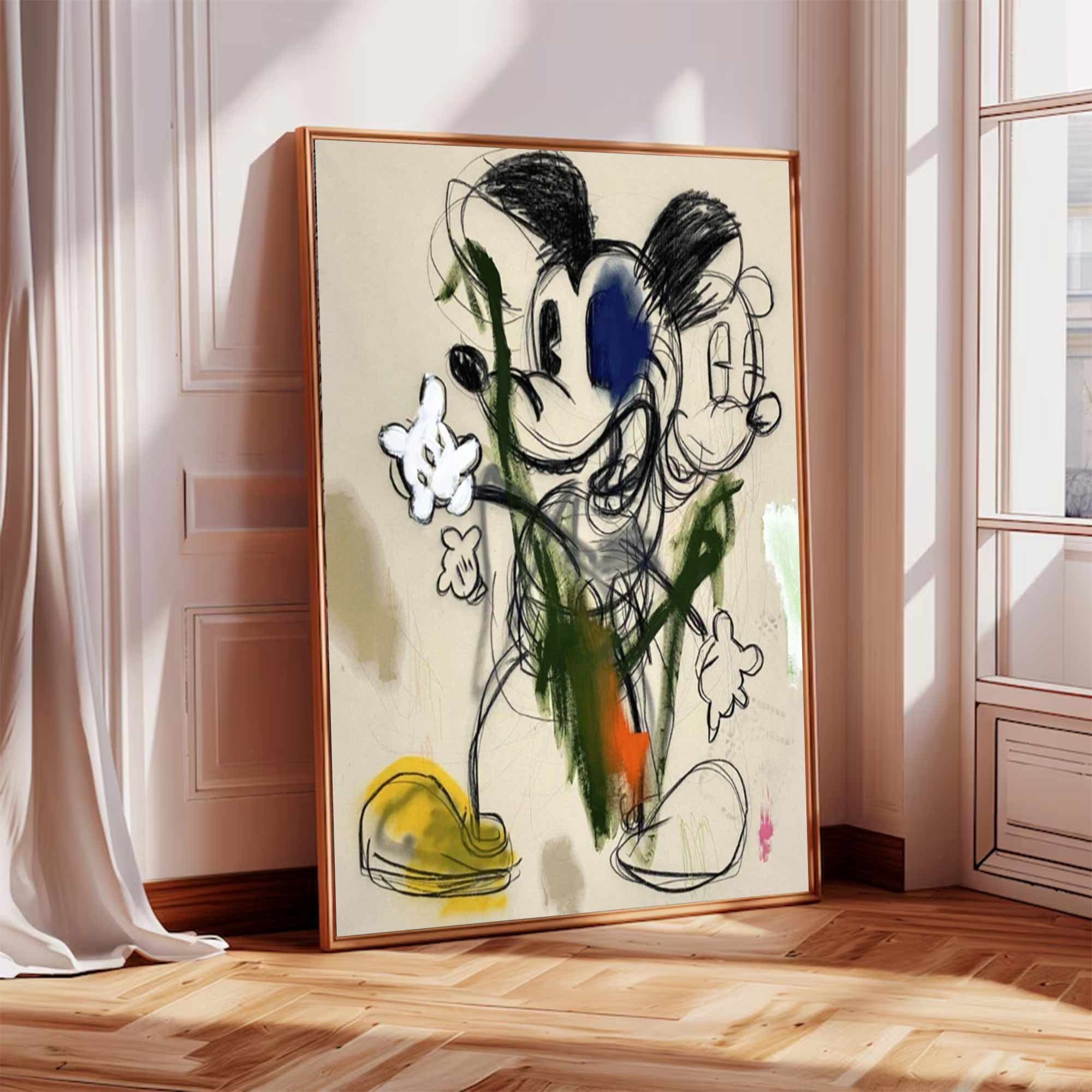 street art style graffiti cartoon Mickey Mouse Graffiti painting