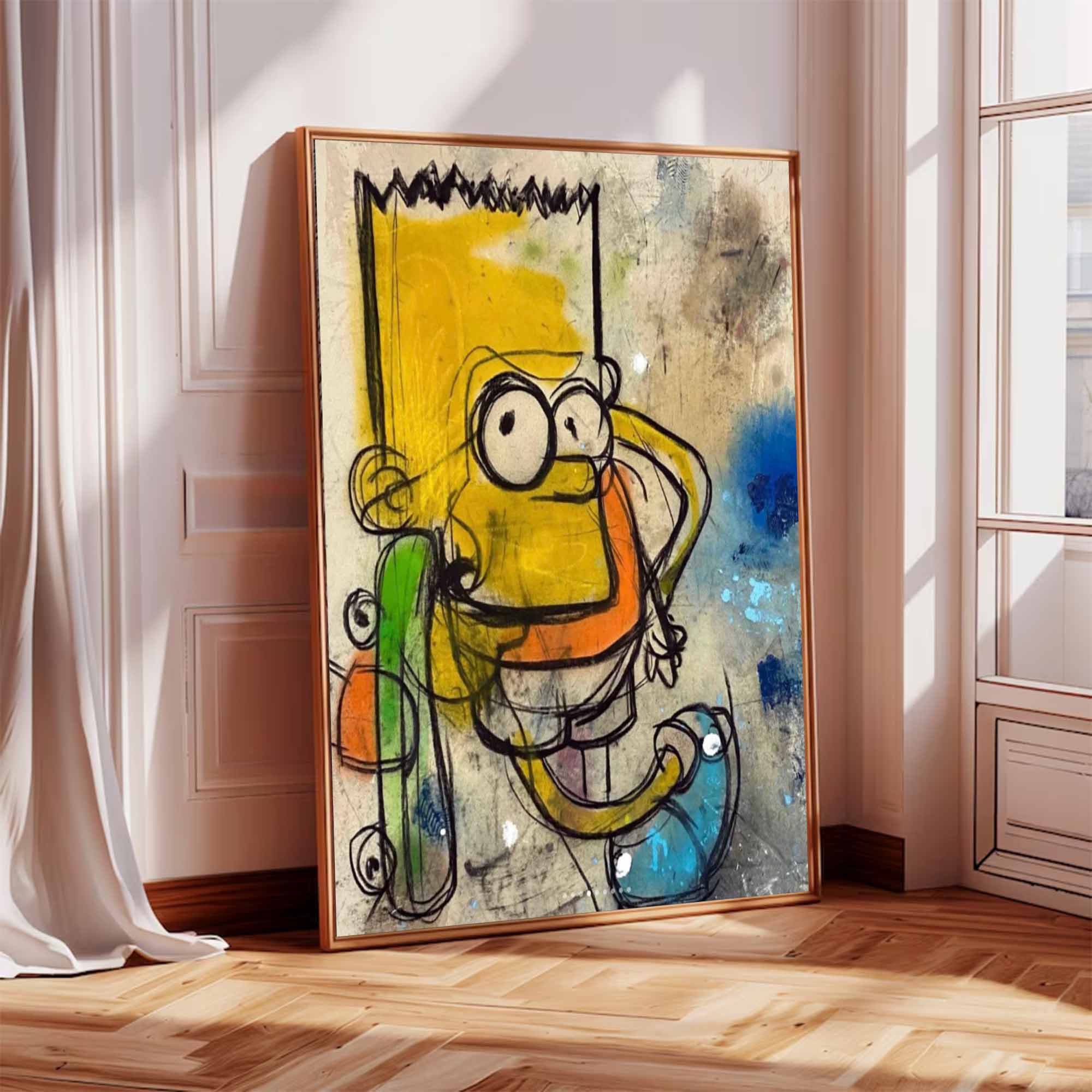 Bart Simpson graffiti art street Cartoon drawing style art urban street art