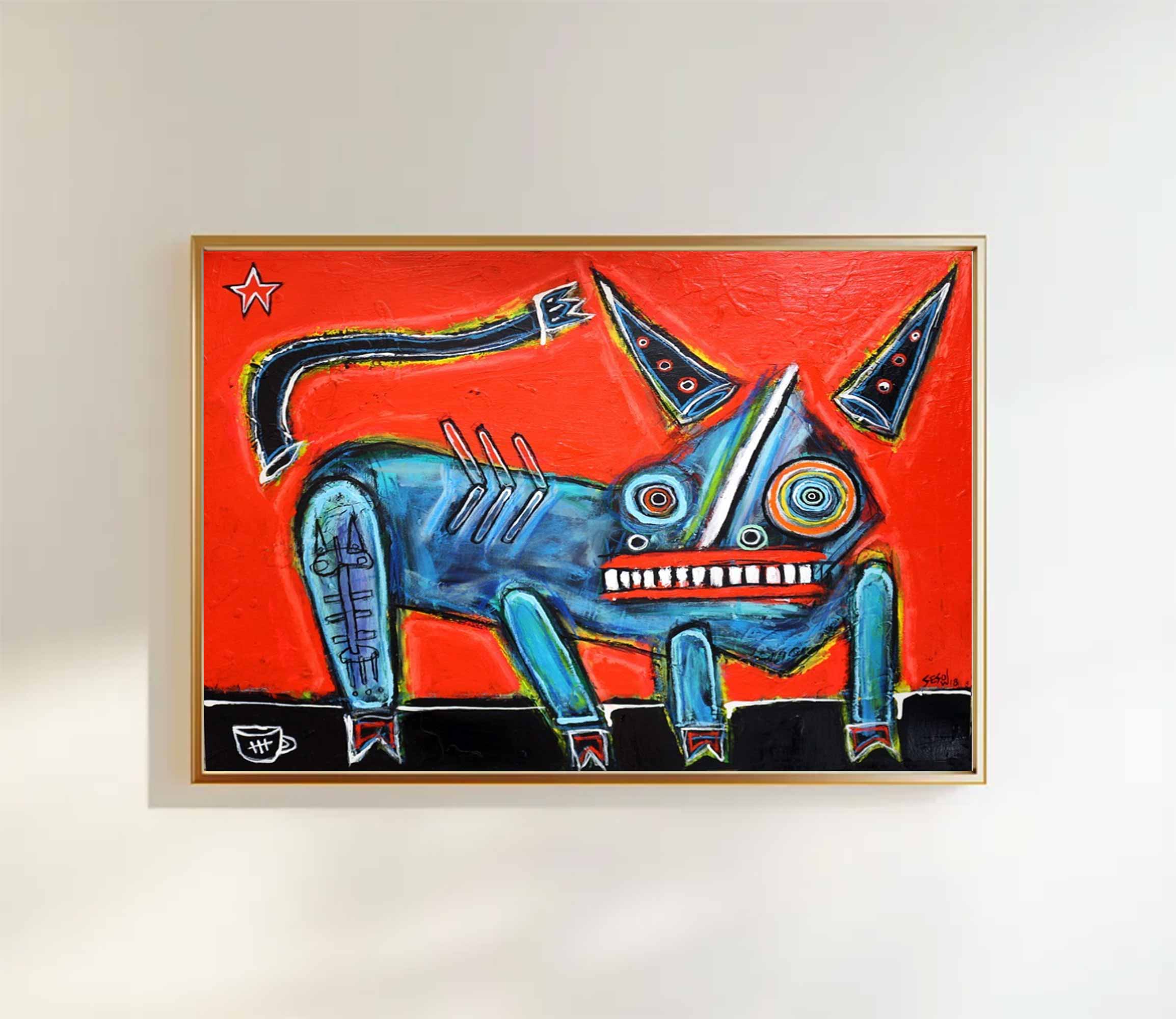 Red Pop Art Modern Graffiti Style Art Red Street Graffiti painting